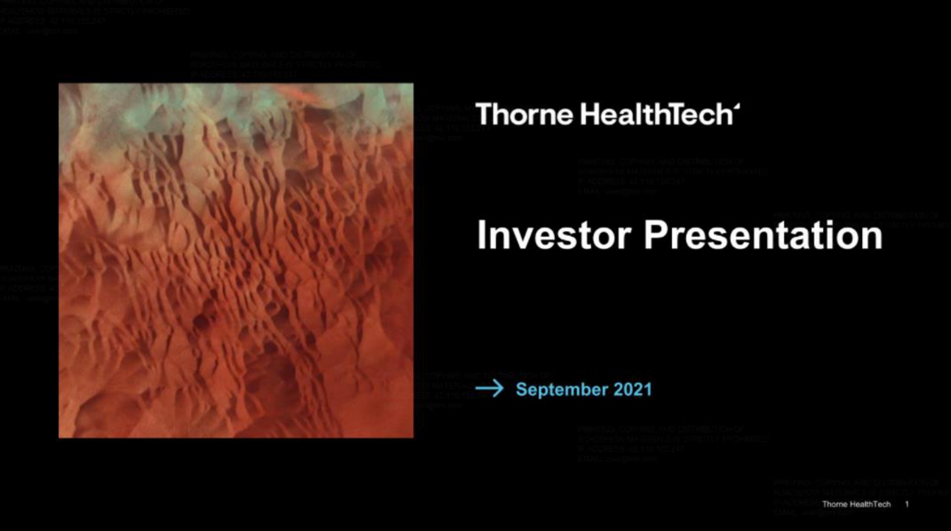 investor presentation | Thorne HealthTech