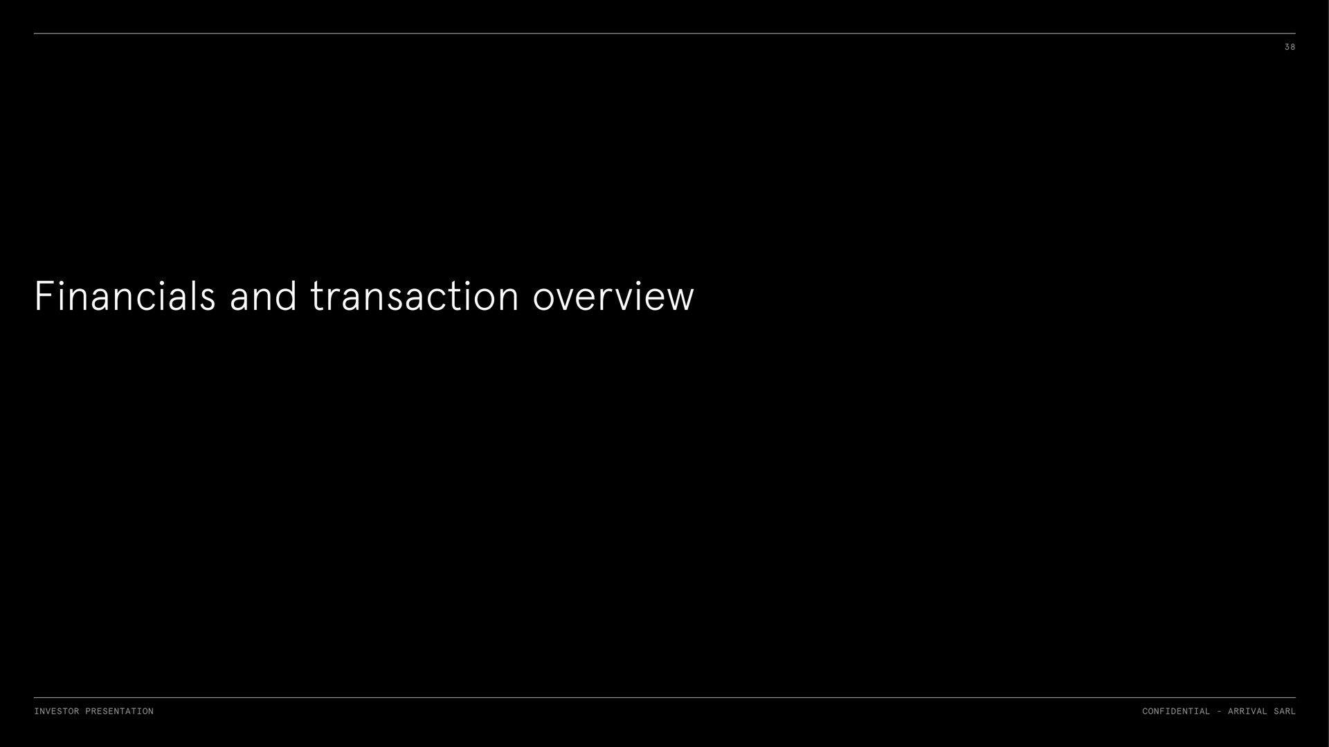 and transaction overview | Arrival