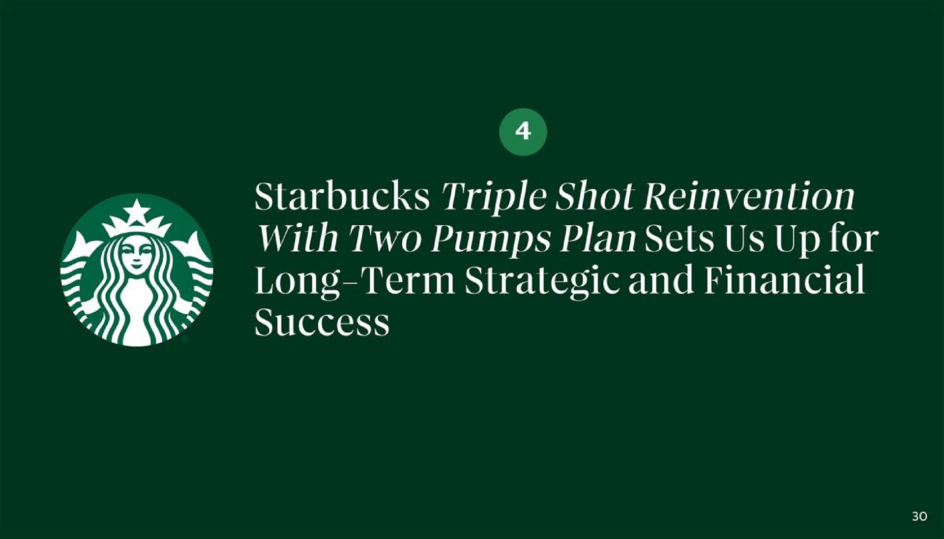 triple shot reinvention with two pumps plan sets us up for long term strategic and financial | Starbucks