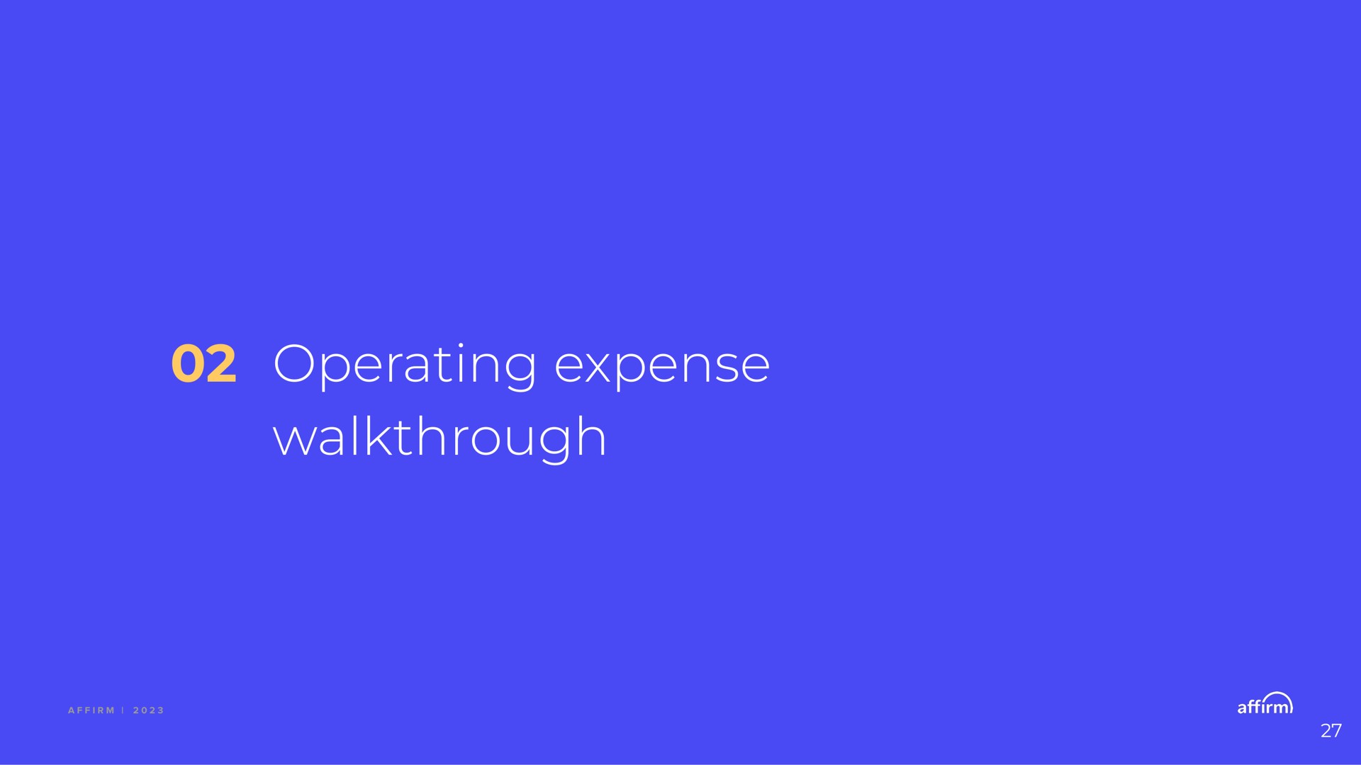 operating expense | Affirm