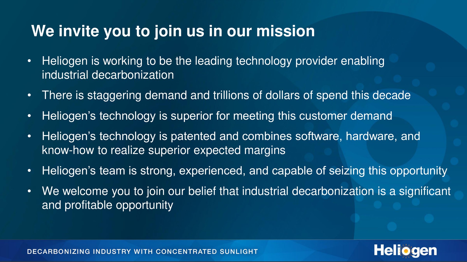 we invite you to join us in our mission | Heliogen