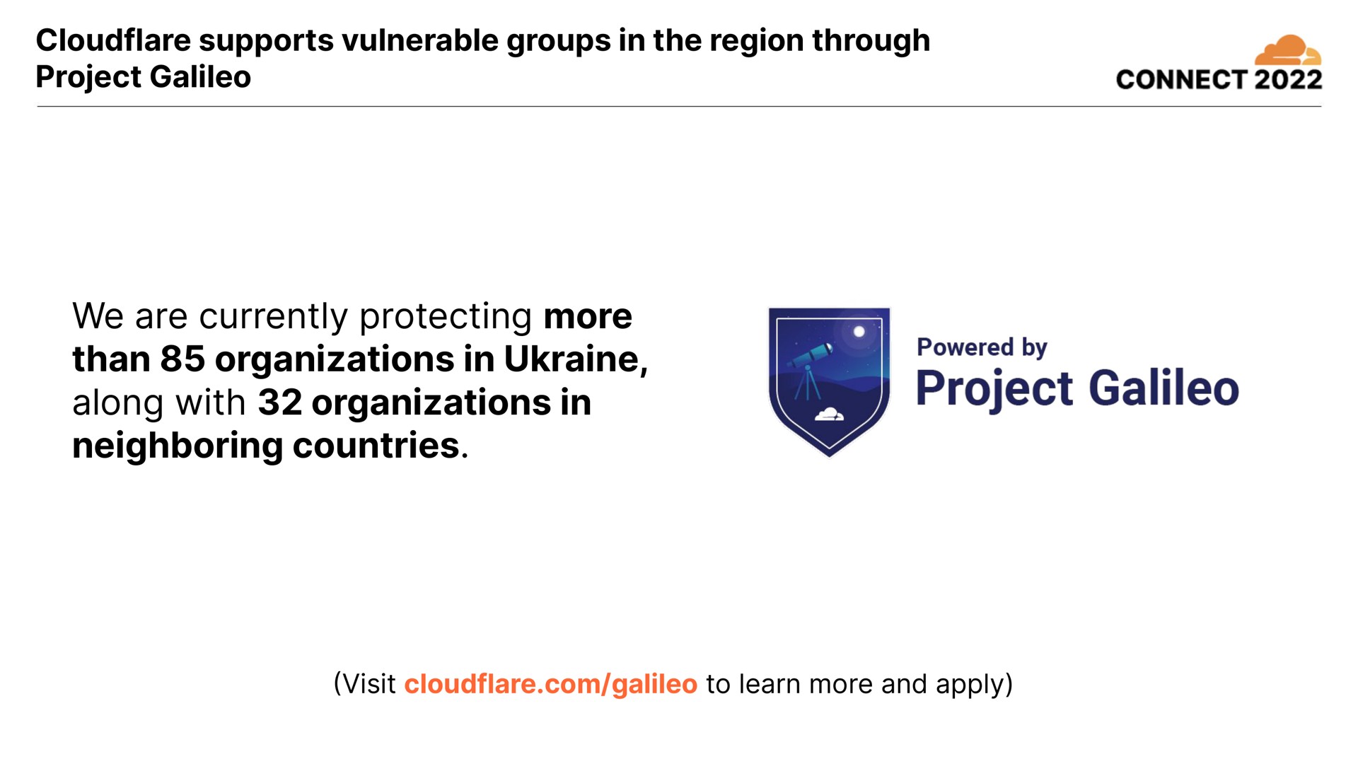 supports vulnerable groups in the region through project connect we are currently protecting more than organizations in along with organizations in neighboring countries project | Cloudflare