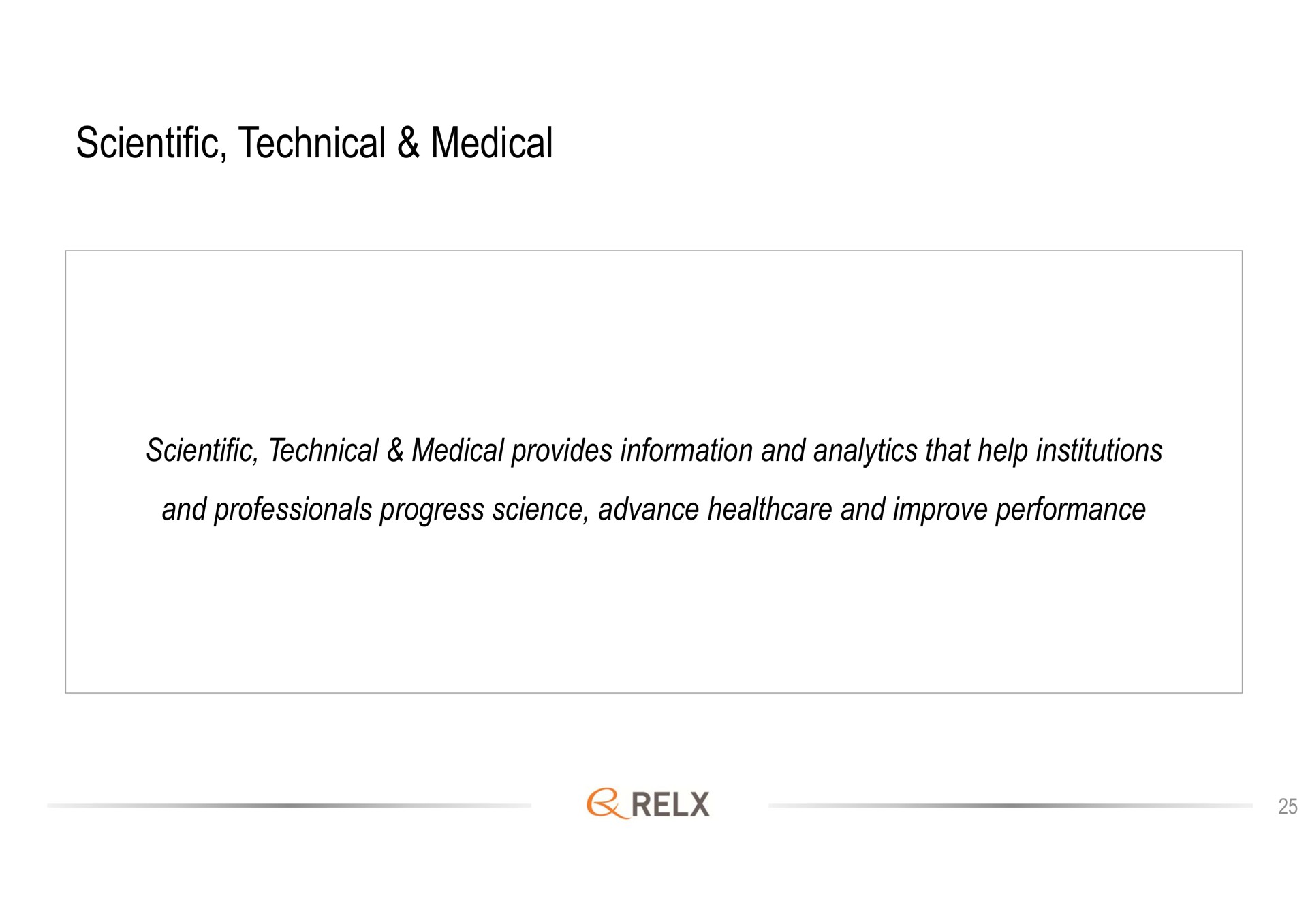 scientific technical medical scientific technical medical provides information and analytics that help institutions and professionals progress science advance and improve performance | RELX
