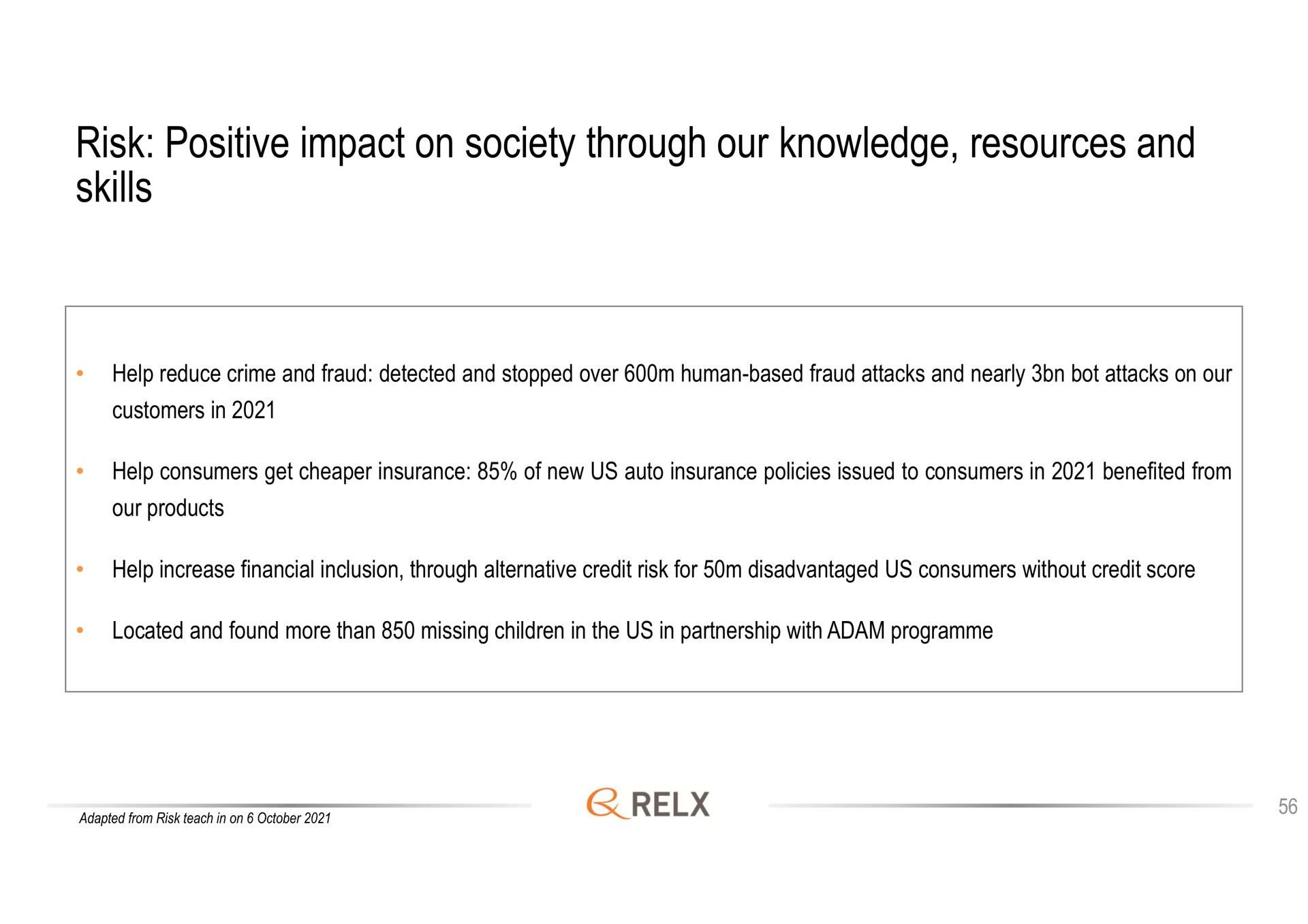risk positive impact on society through our knowledge resources and skills | RELX