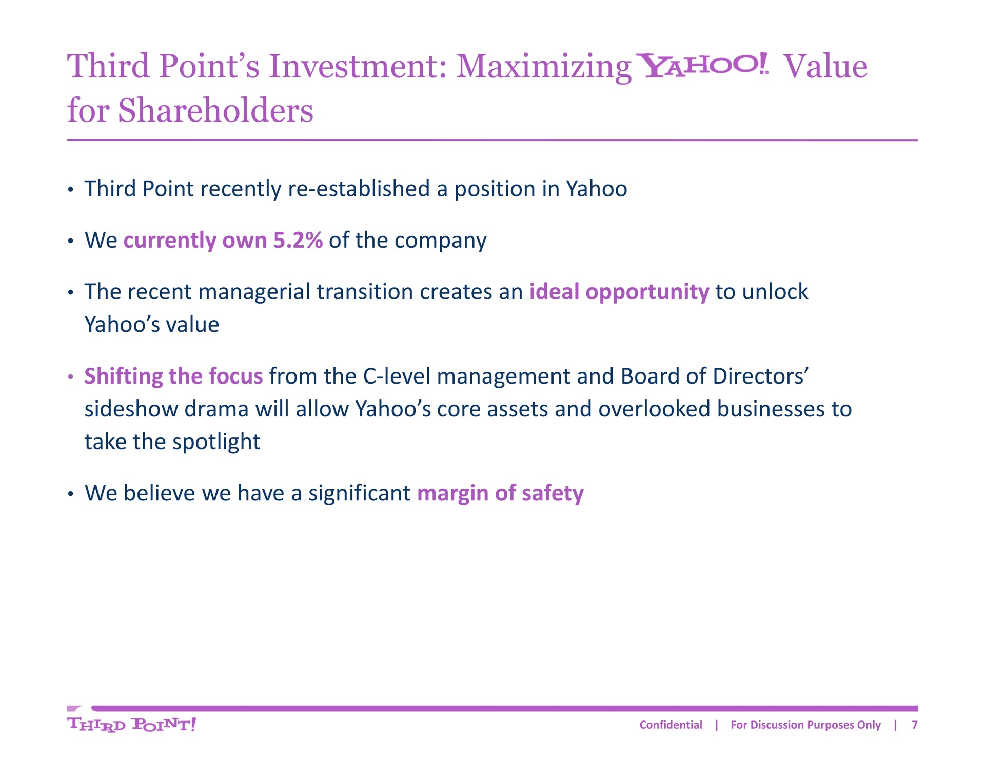 for shareholders value third point investment maximizing yahoo | Third Point Management