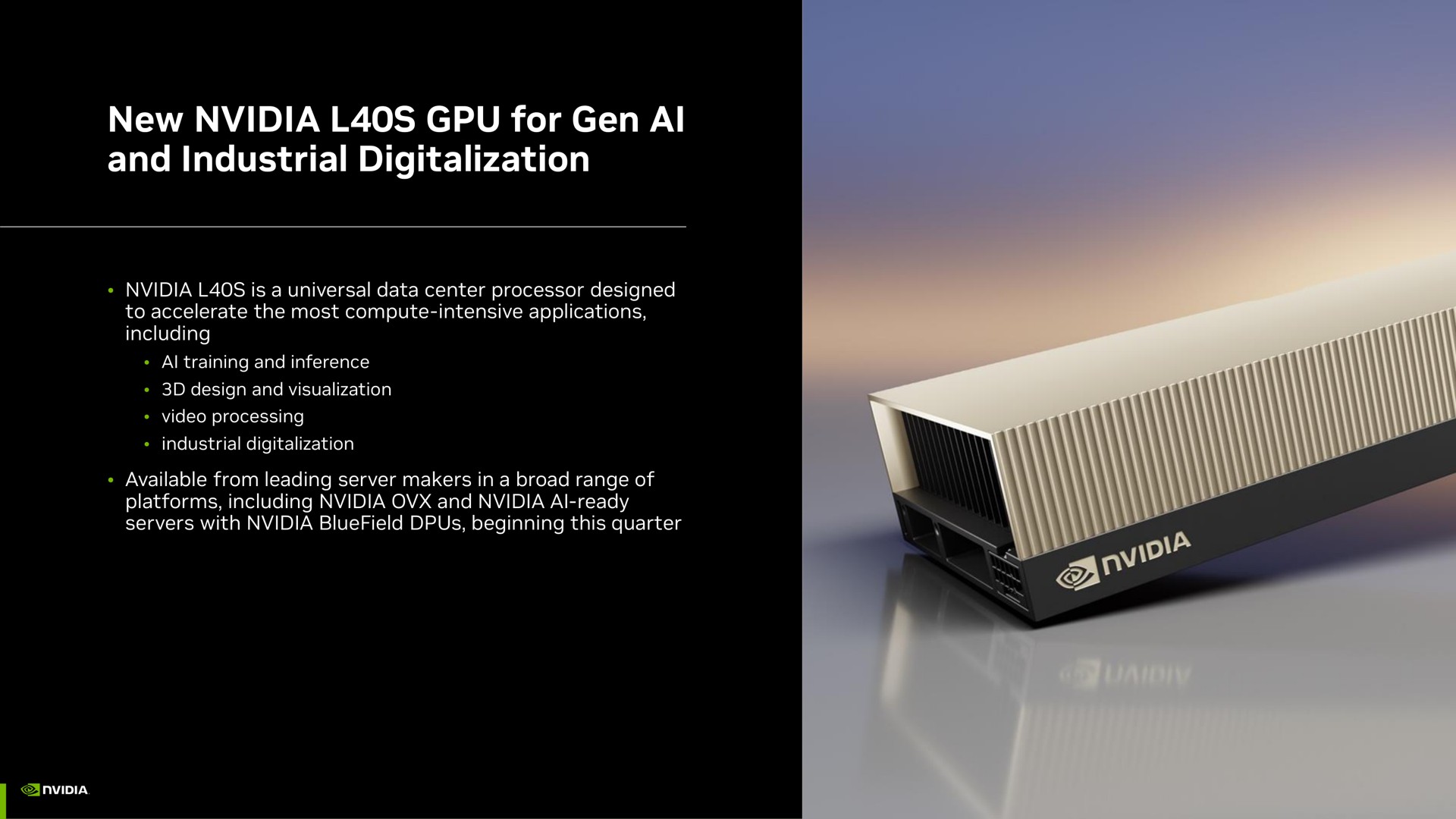 new for gen and industrial digitalization | NVIDIA