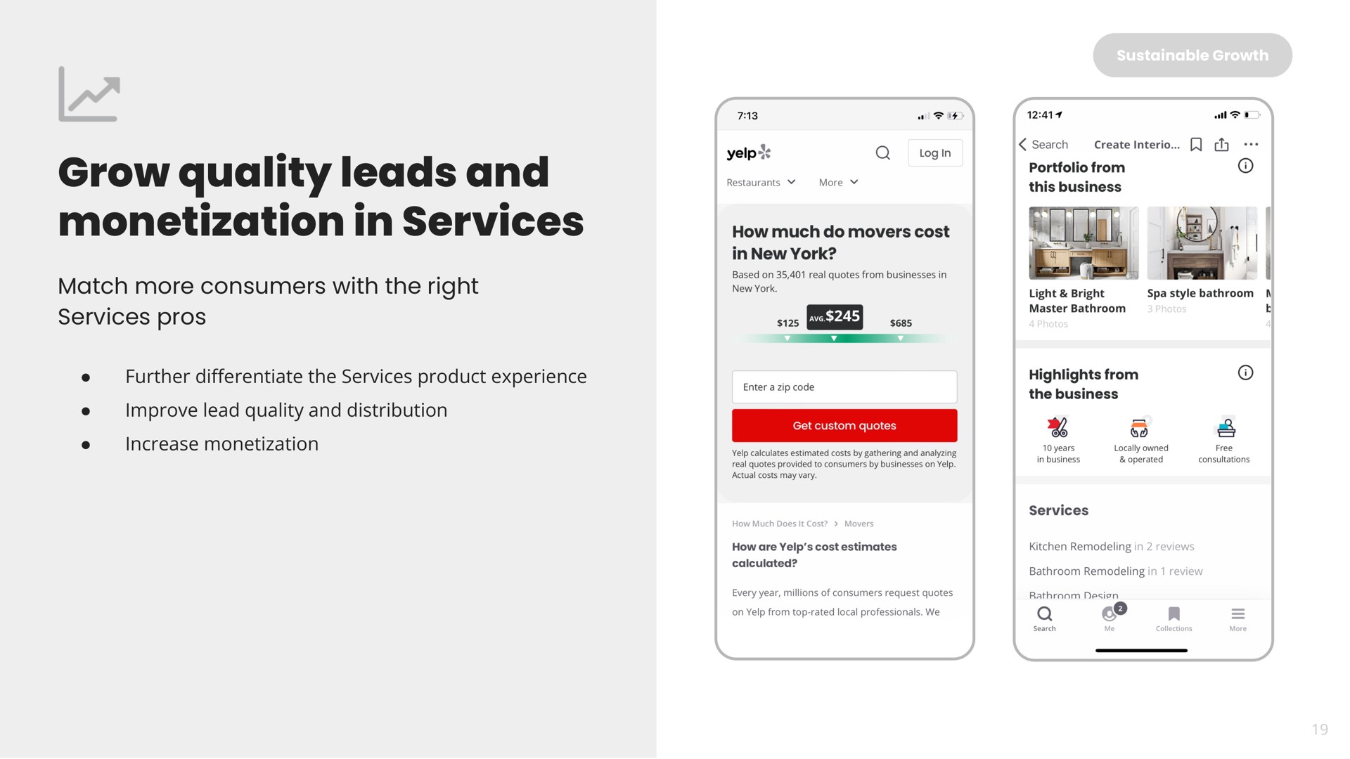 grow quality leads and monetization in services | Yelp