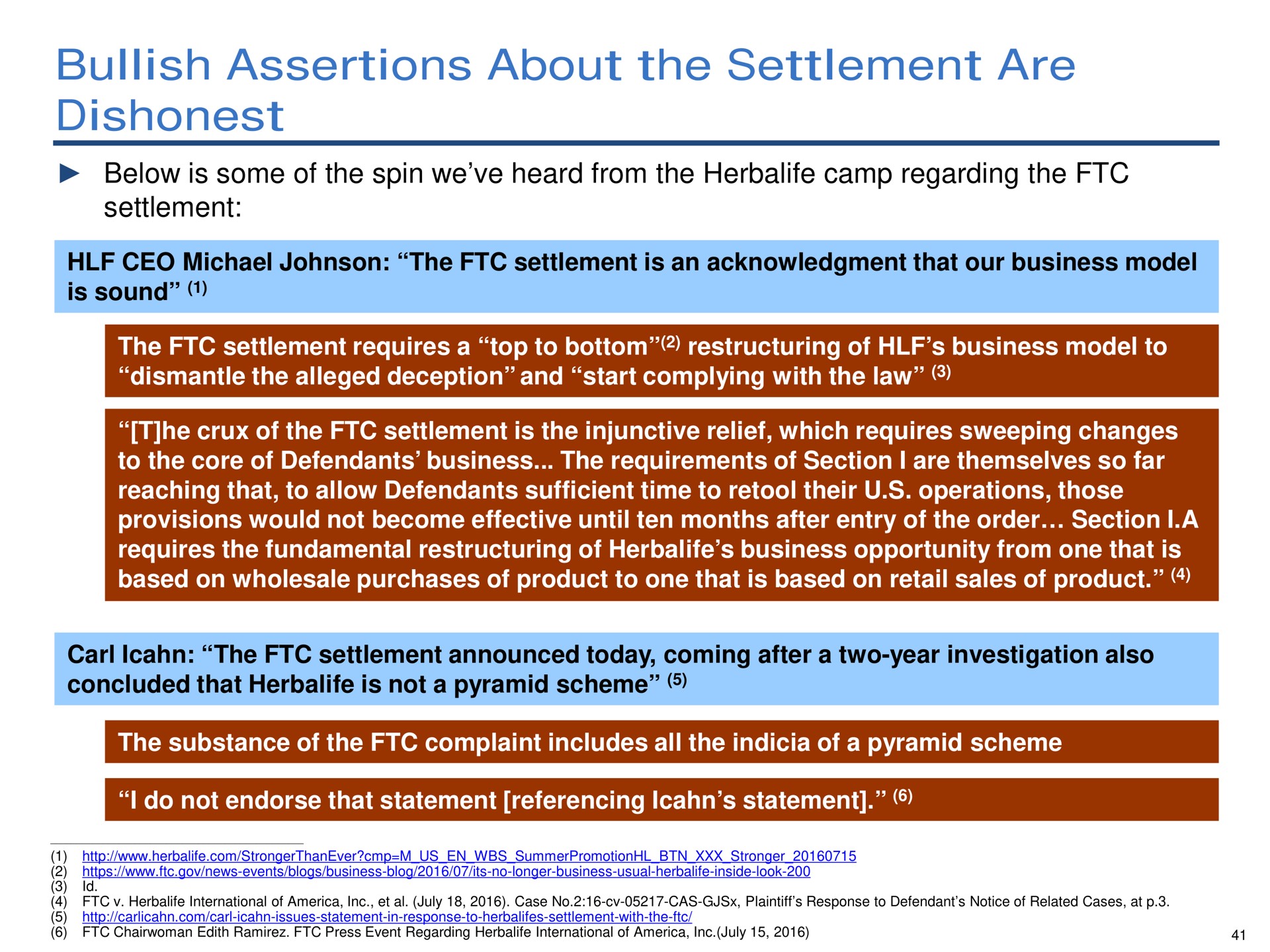 bullish assertions about the settlement are dishonest | Pershing Square