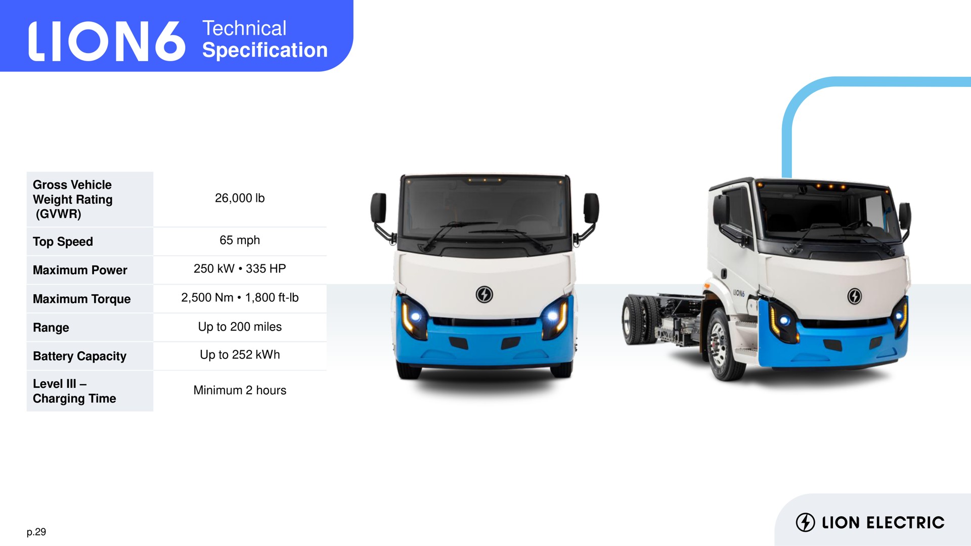 technical specification lion electric | Lion Electric