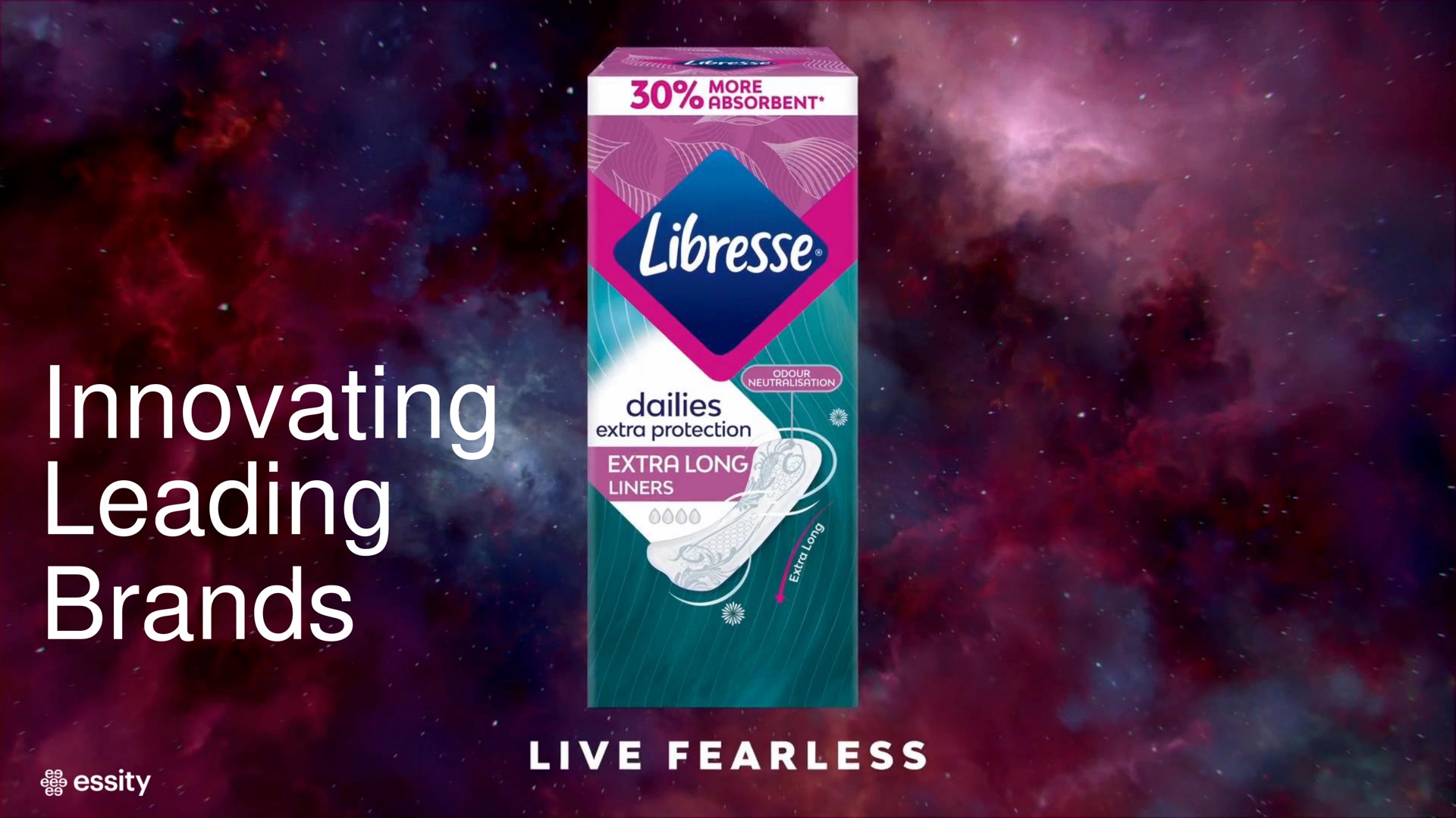 innovating leading brands text live fearless | Essity