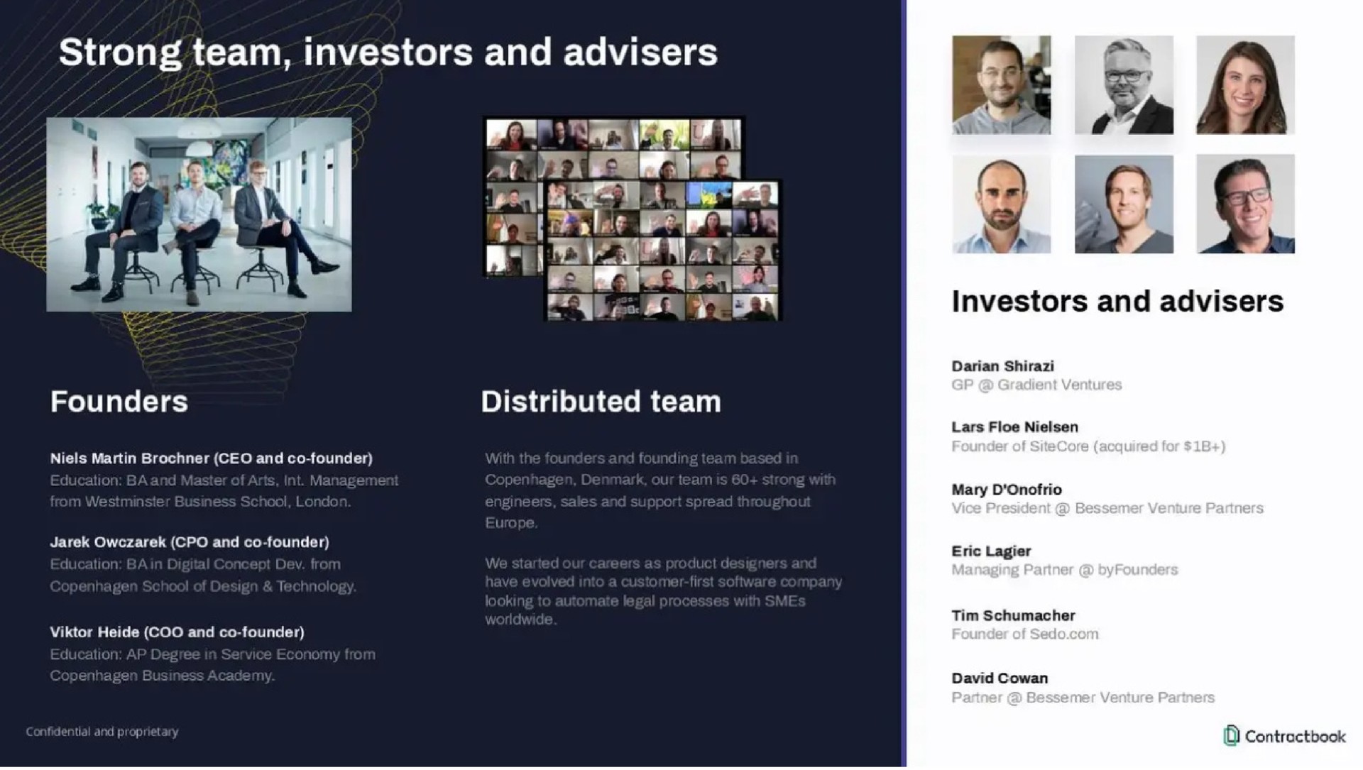 strong team investors and advisers be | Contractbook