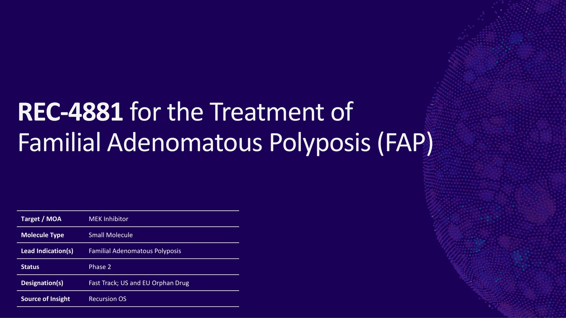 for the treatment of familial adenomatous polyposis | Recursion Pharmaceuticals