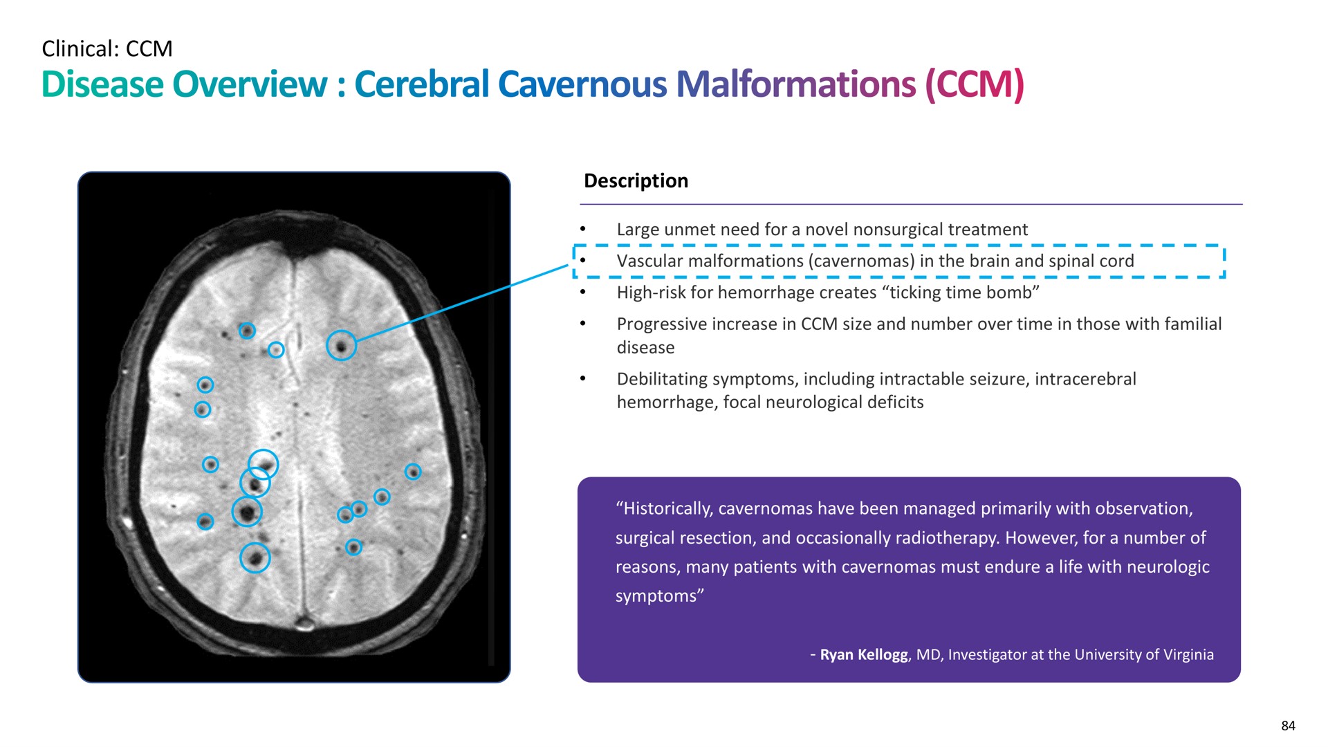 clinical description disease overview cerebral cavernous malformations | Recursion Pharmaceuticals
