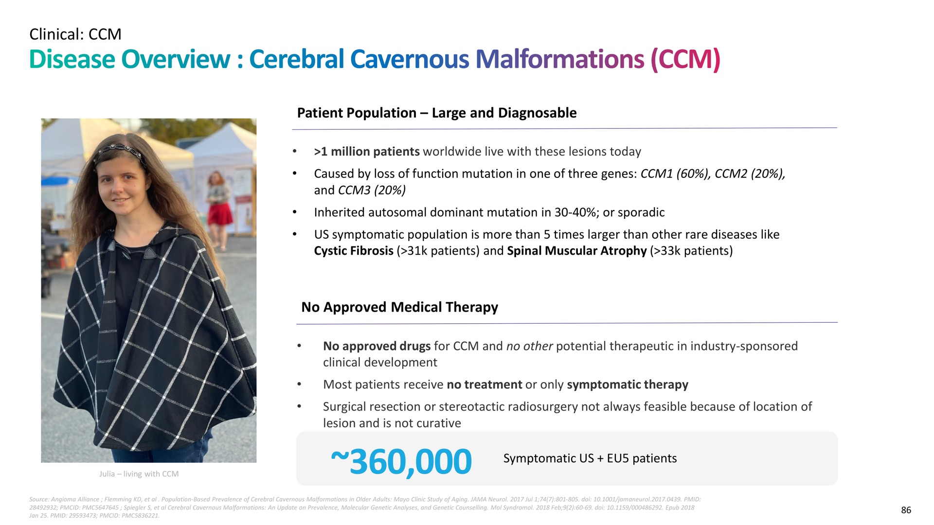clinical patient population large and diagnosable no approved medical therapy disease overview cerebral cavernous malformations | Recursion Pharmaceuticals