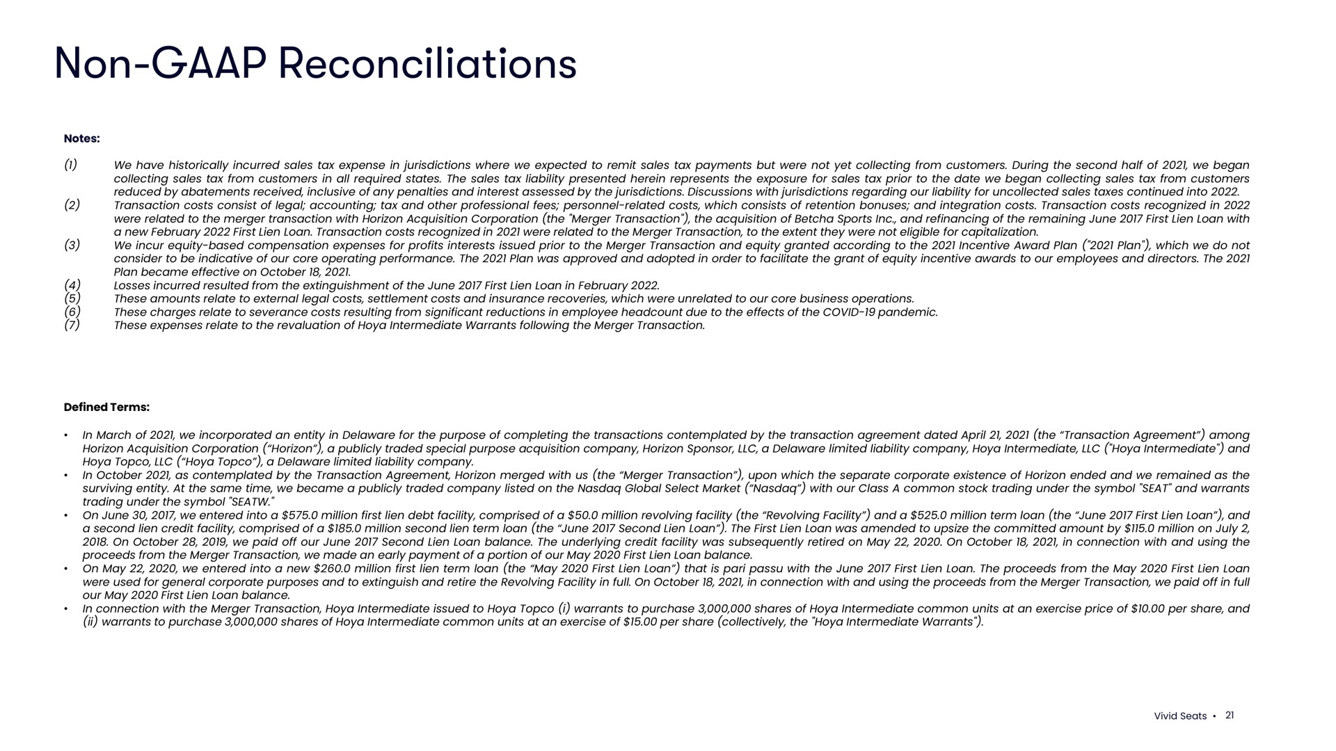 non reconciliations on | Vivid Seats