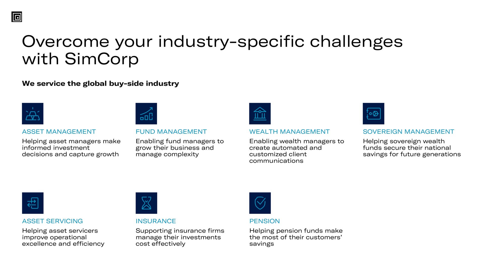 overcome your industry specific challenges with | SimCorp