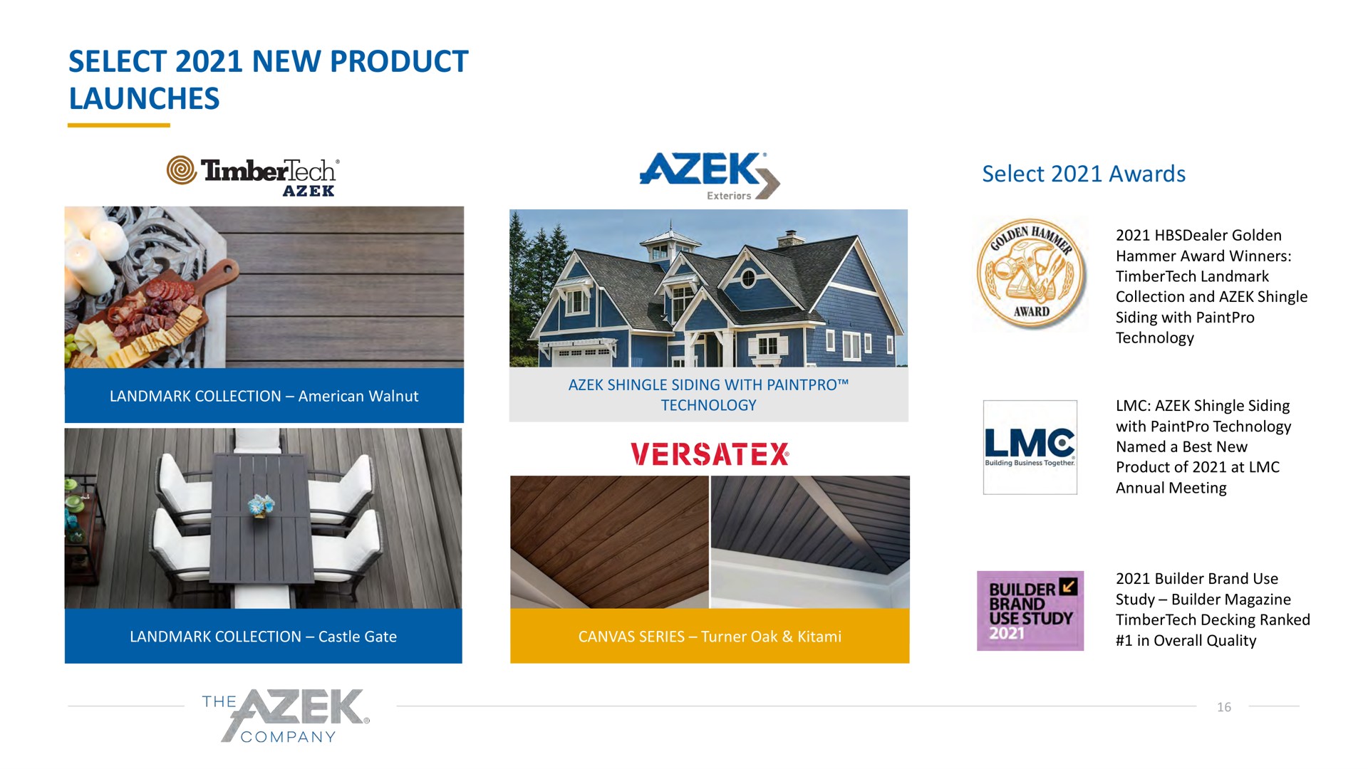 select new product launches select awards | Azek