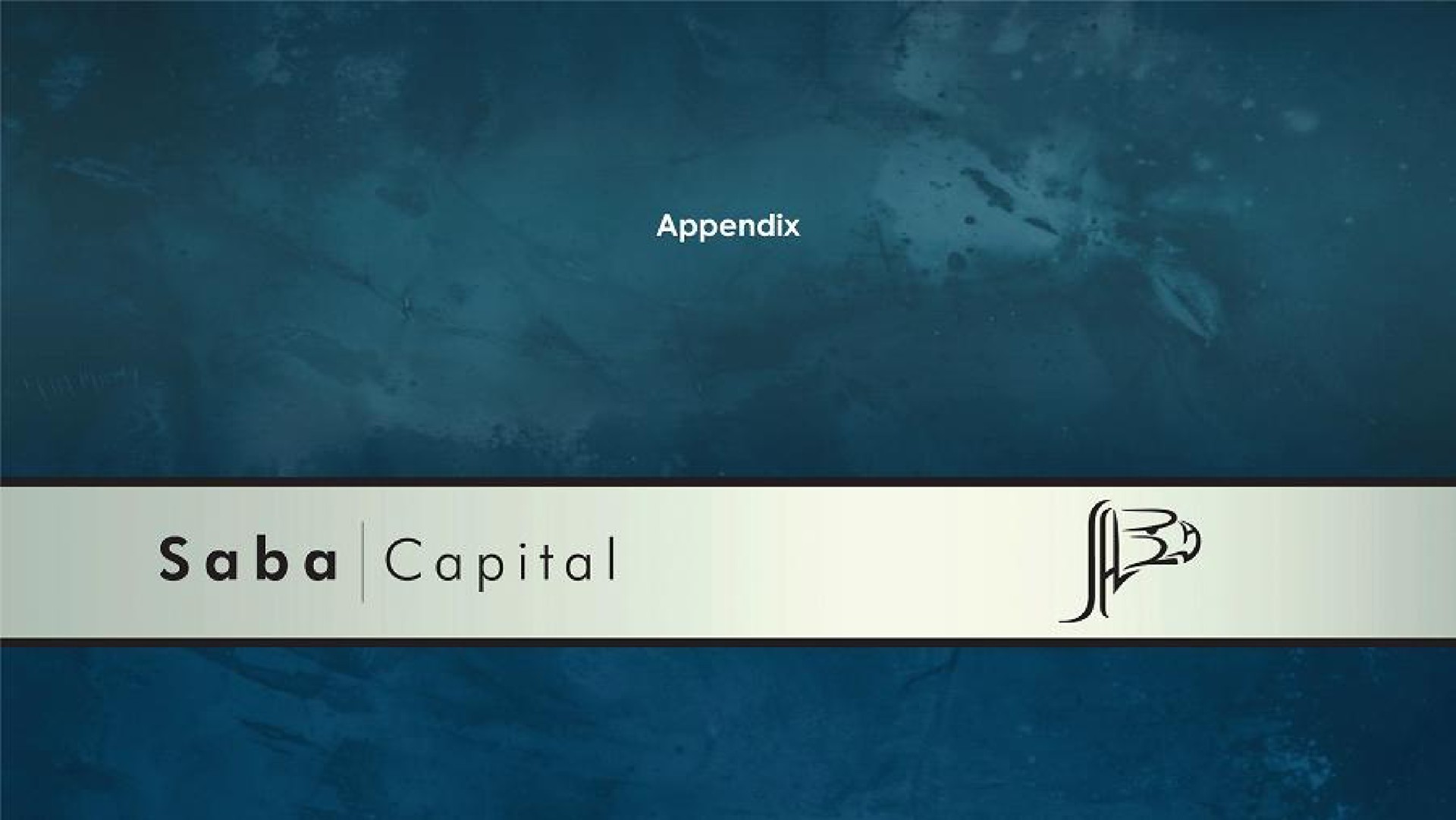 appendix capital | Saba Capital Management