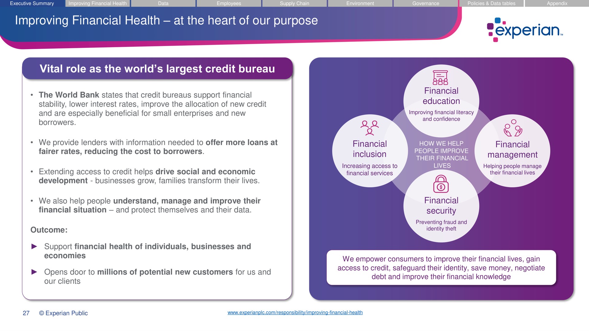 improving financial health at the heart of our purpose vital role as the world credit bureau | Experian