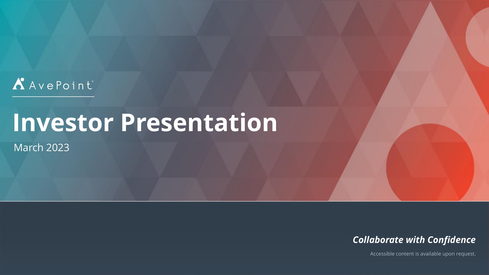 investor presentation march collaborate with confidence a mele | AvePoint