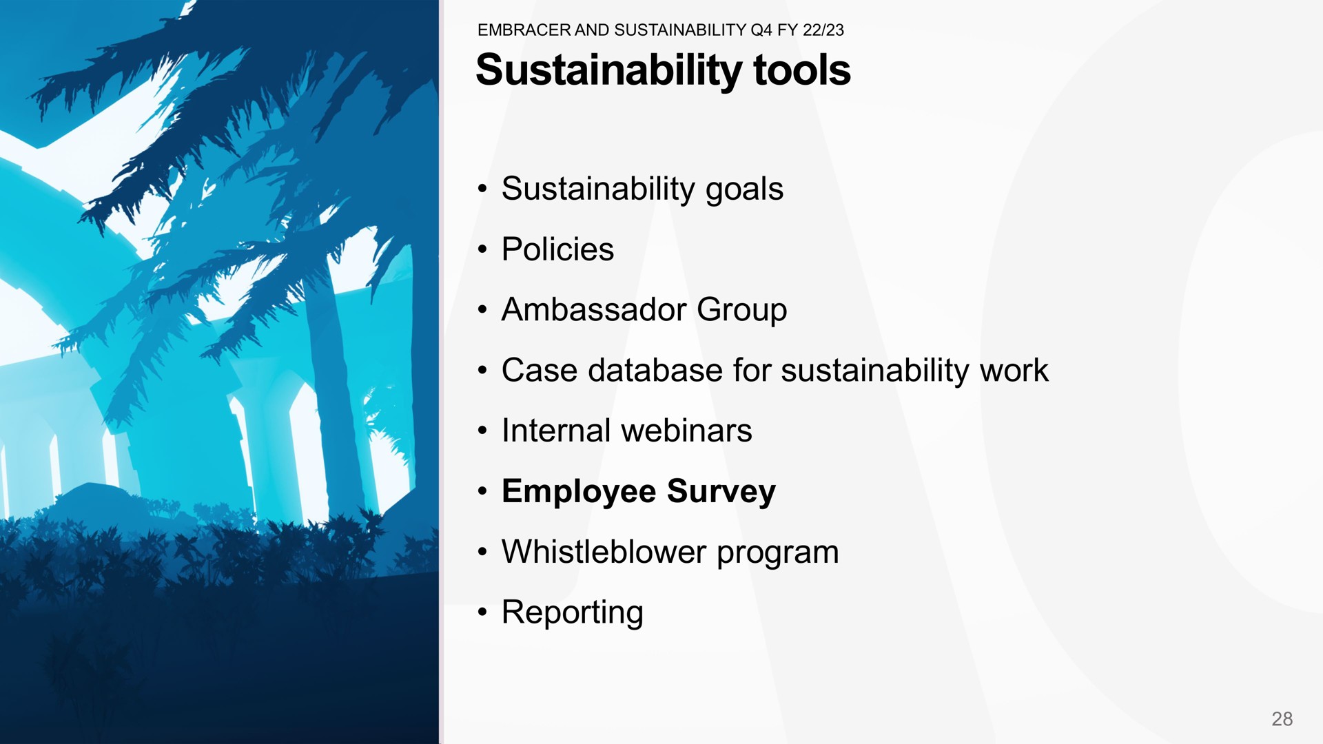tools goals policies ambassador group case for work internal employee survey program reporting | Embracer Group