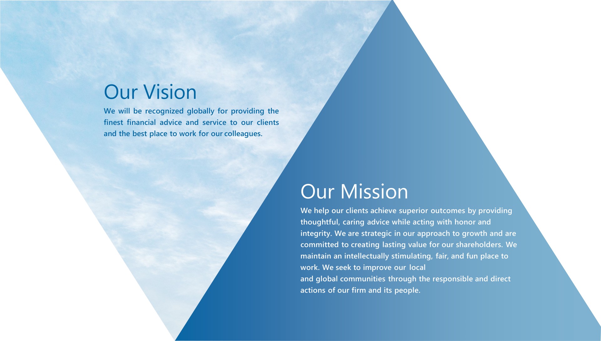 our vision our mission | Houlihan Lokey