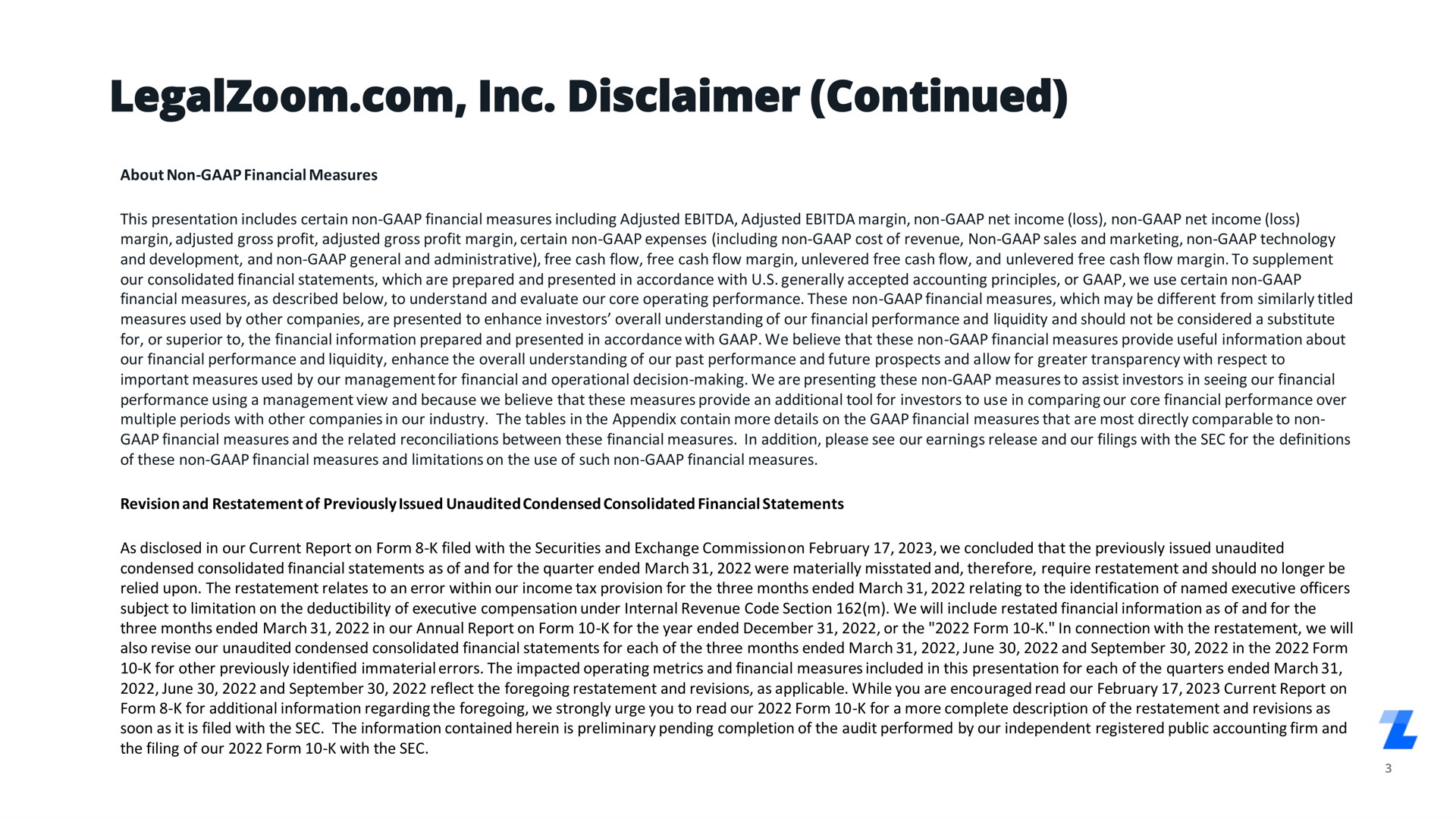 disclaimer continued | LegalZoom.com