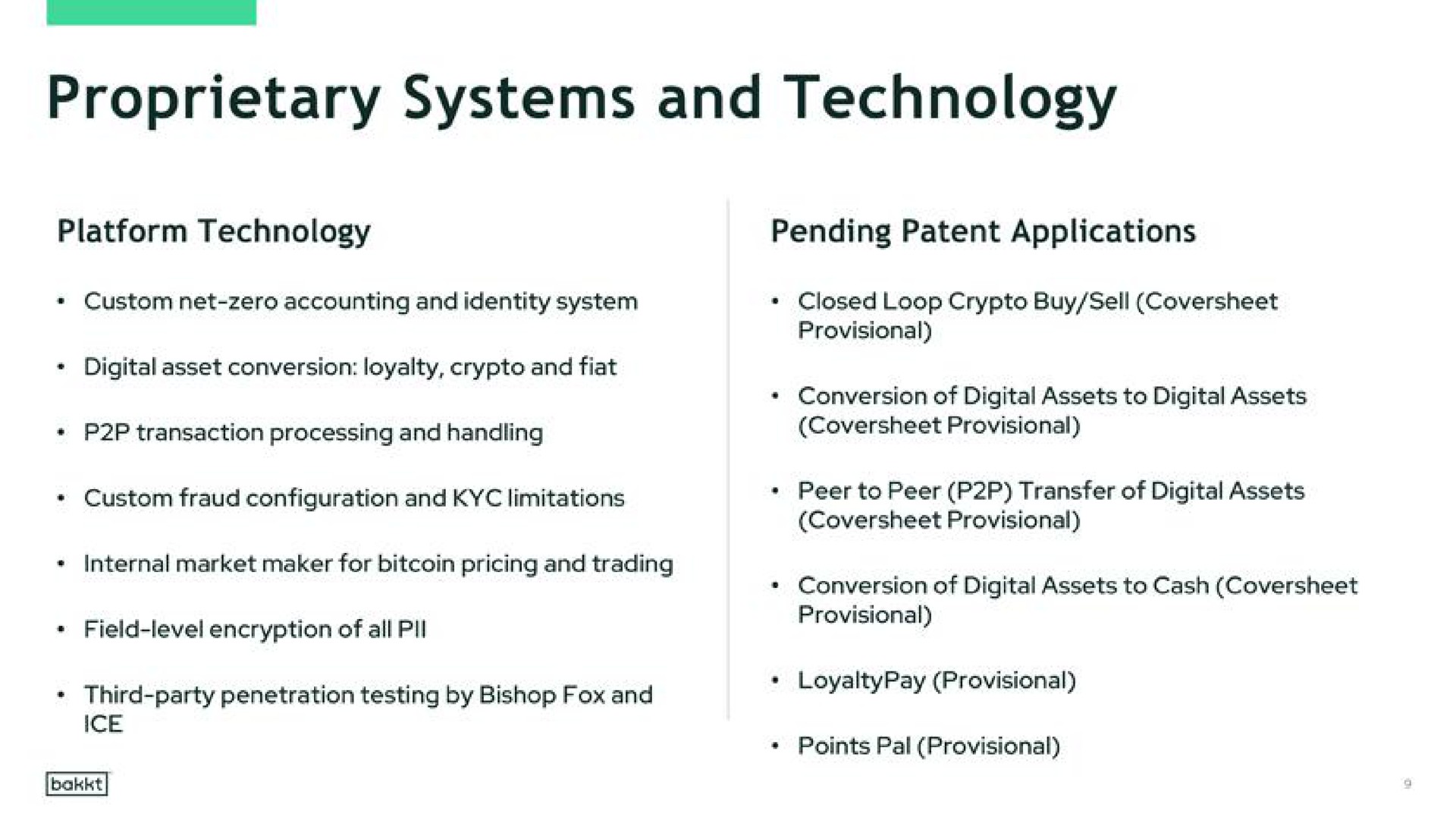 proprietary systems and technology | Bakkt
