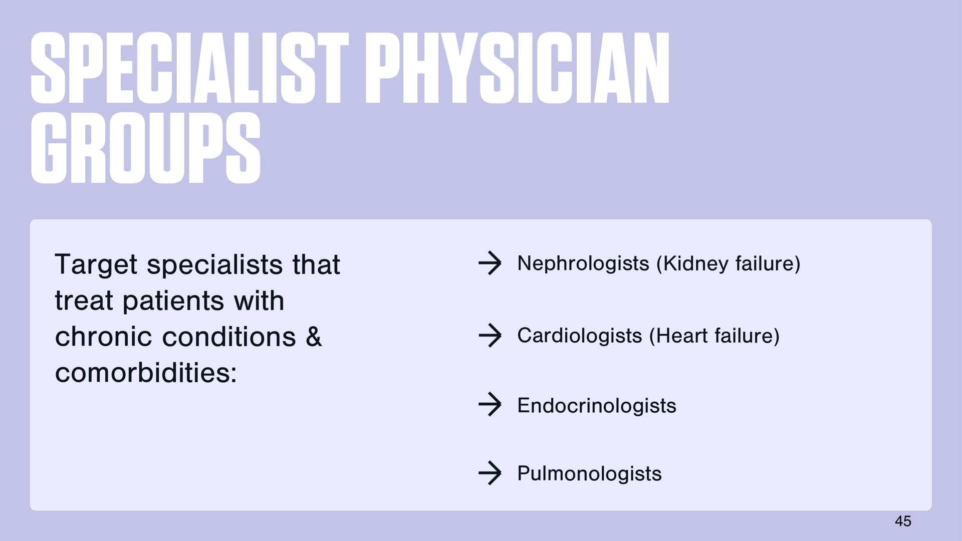 specialist physician groups target specialists that treat patients with chronic conditions cardiologists heart failure | DocGo