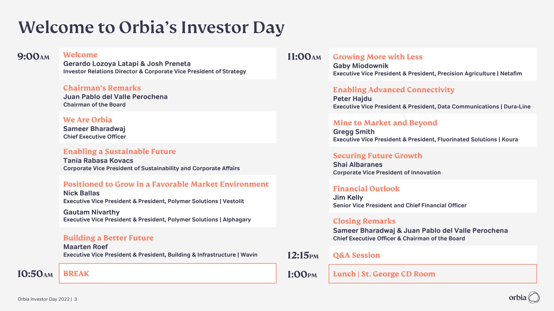 welcome to investor day | Orbia