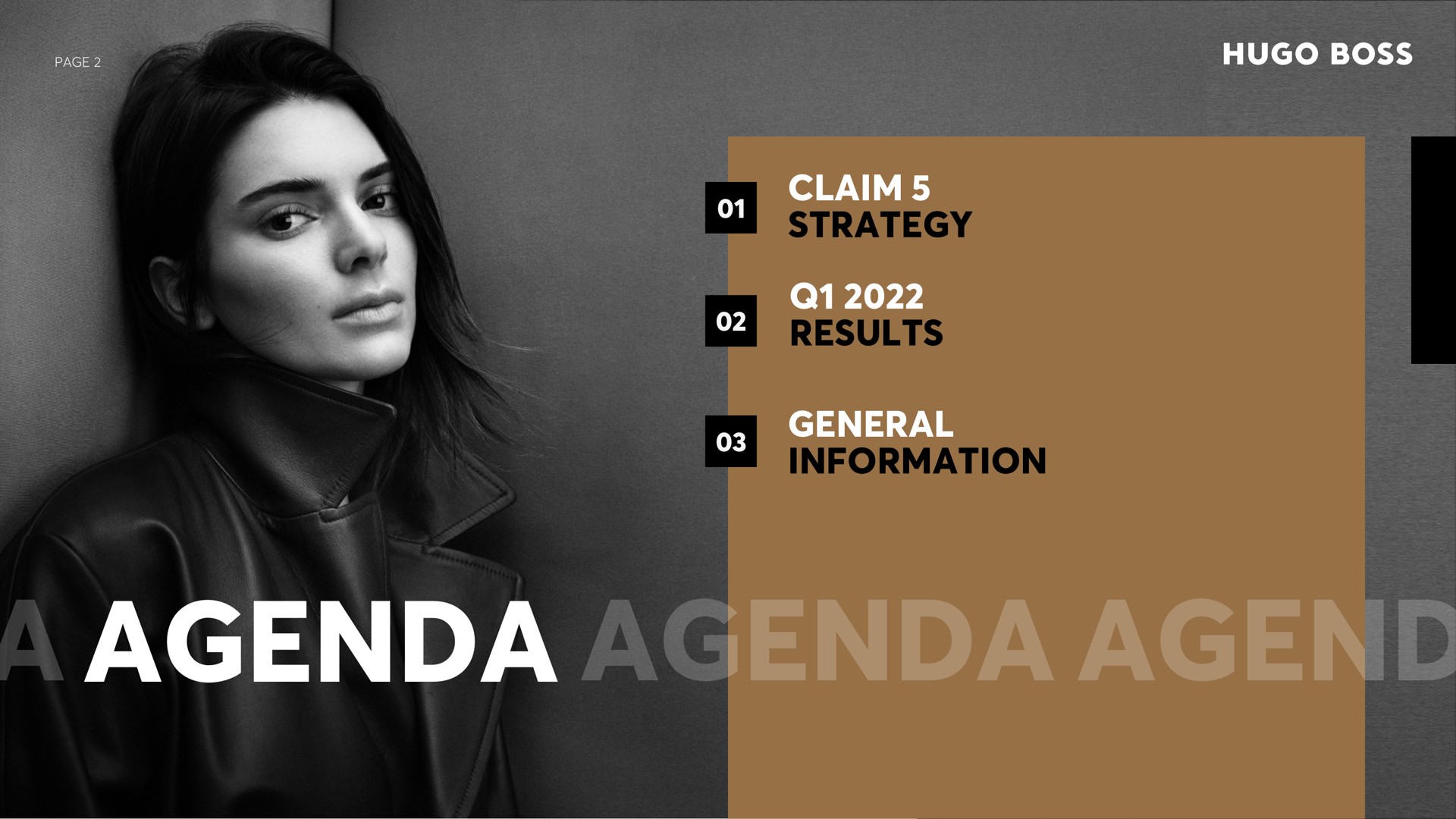 page agenda claim strategy results general information or | Hugo Boss