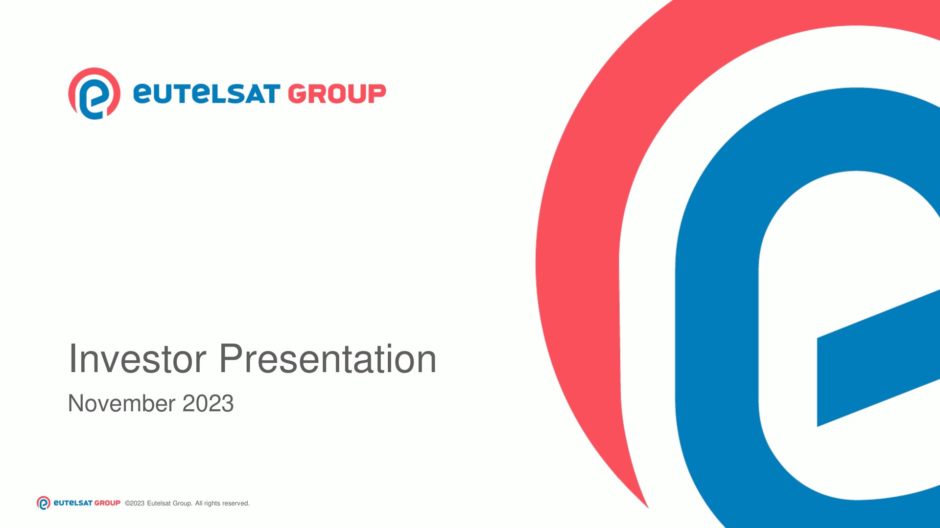 investor presentation group | Eutelsat