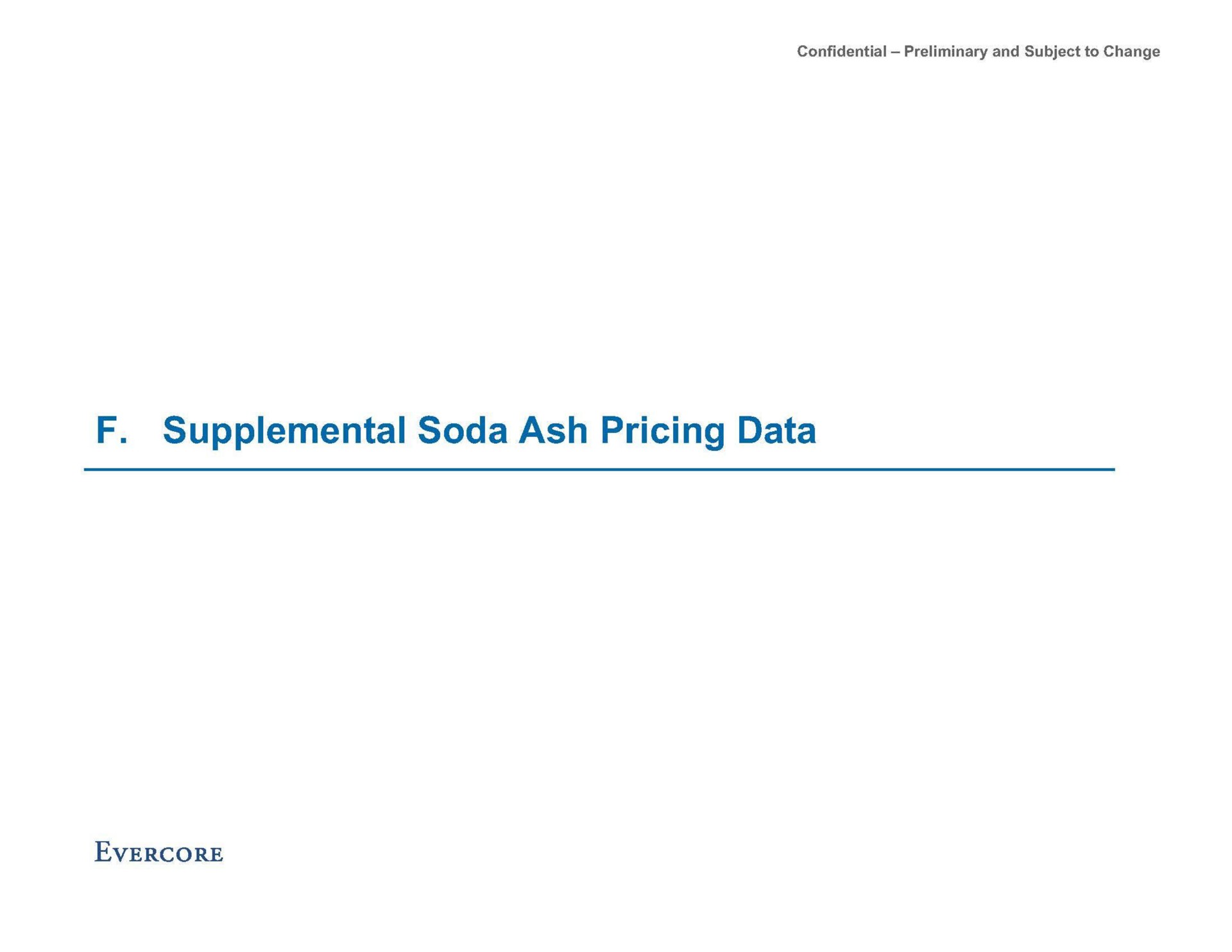 supplemental soda ash pricing data | Evercore