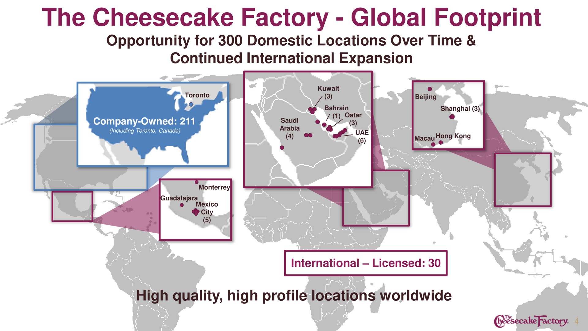 the cheesecake factory global footprint | Cheesecake Factory