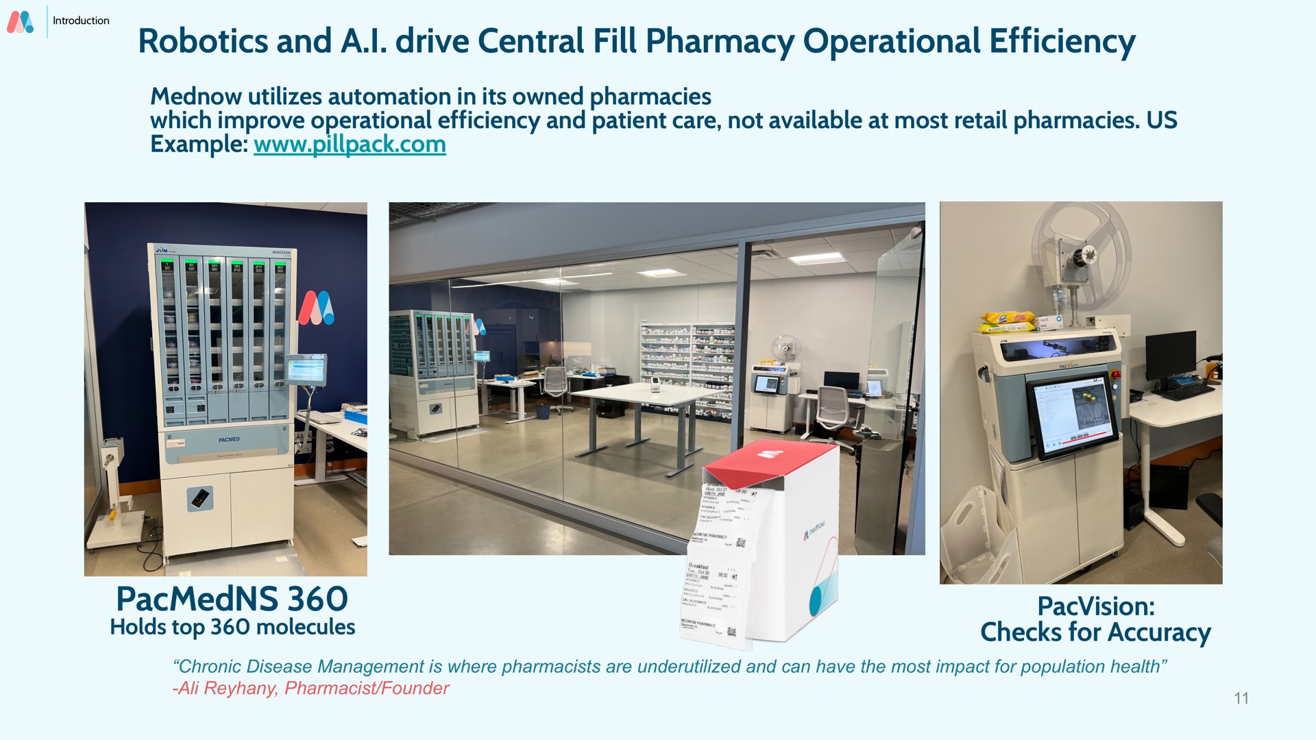 and a i drive central fill pharmacy operational efficiency | Mednow