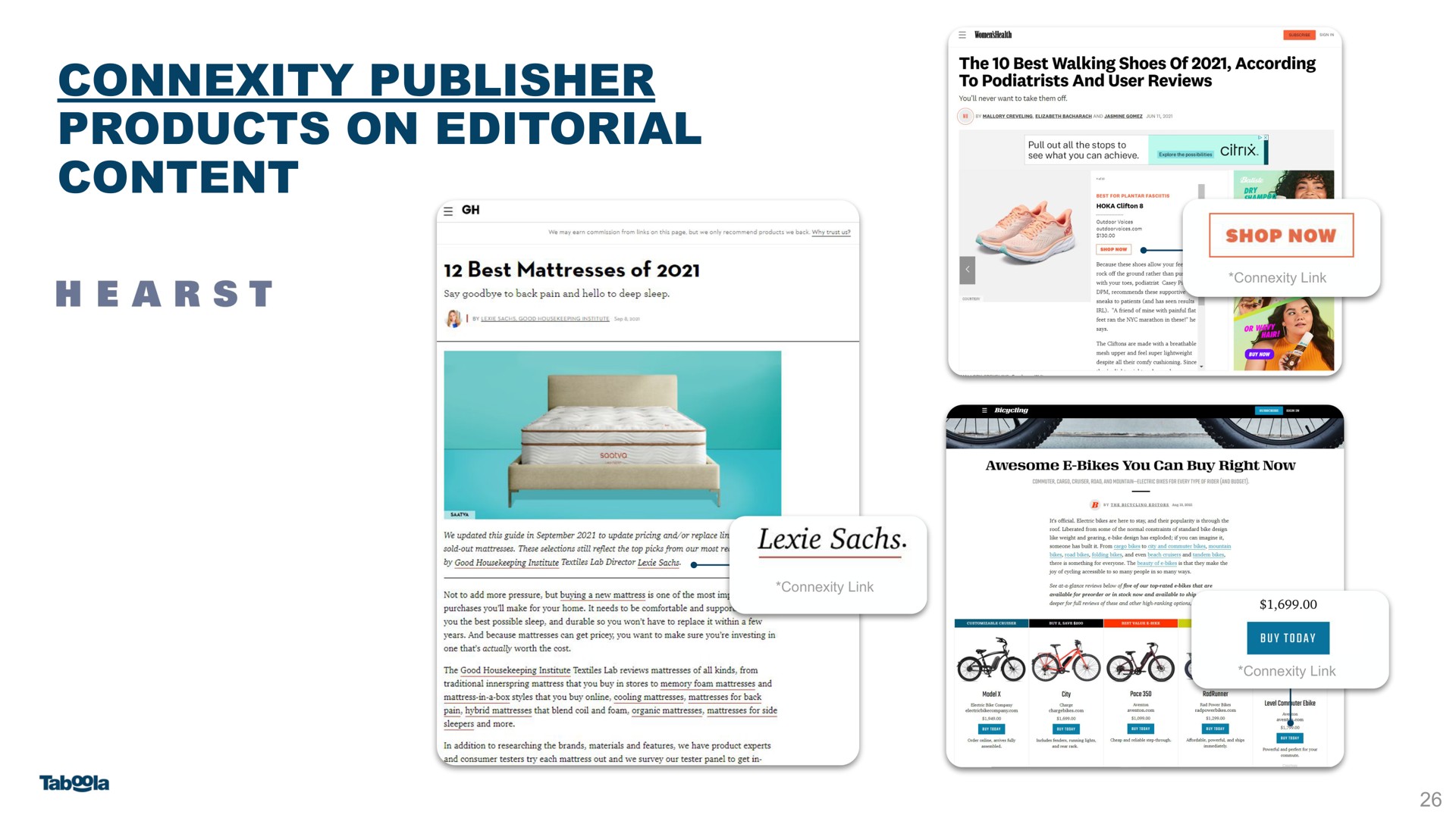 connexity publisher products on editorial content | Taboola