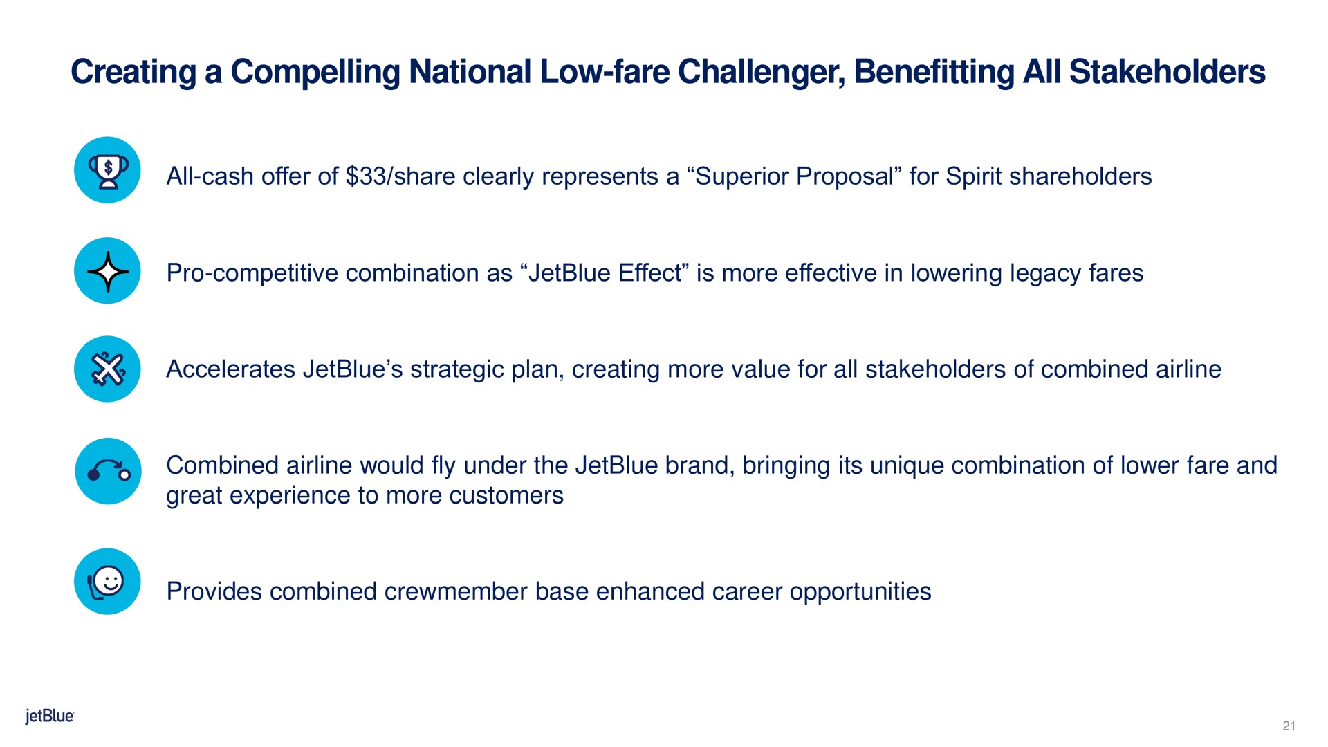 creating a compelling national low fare challenger benefitting all stakeholders | jetBlue