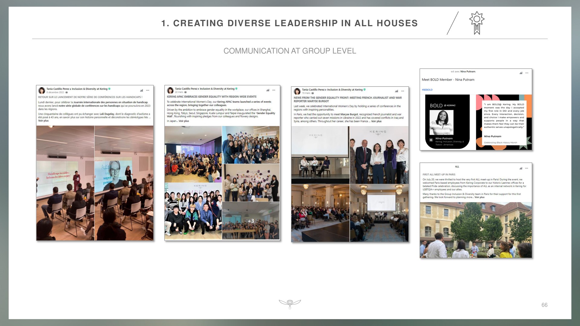 creating diverse leadership in all houses communication at group level | Kering