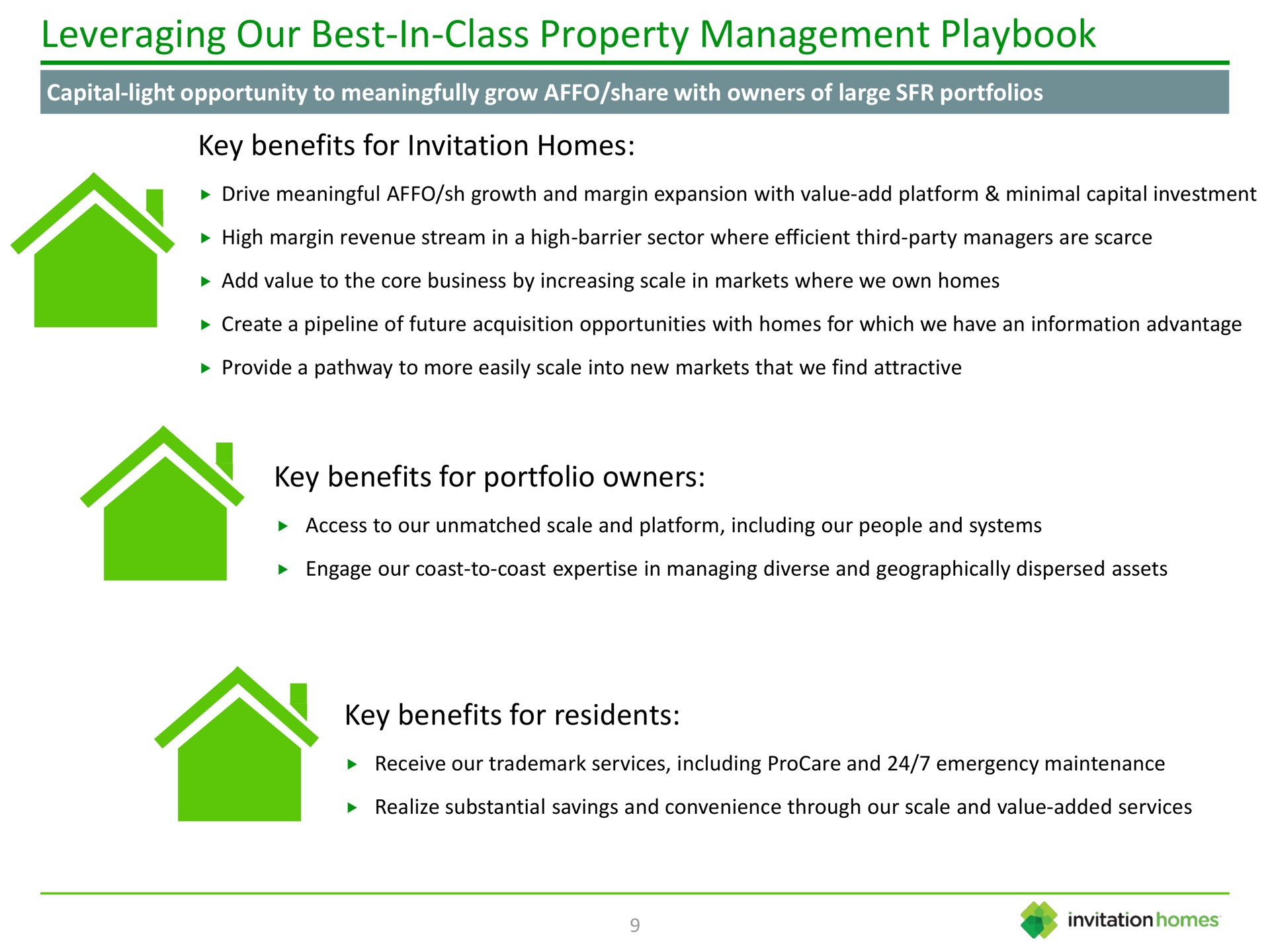 leveraging our best in class property management playbook key benefits for invitation homes key benefits for portfolio owners key benefits for residents in | Invitation Homes