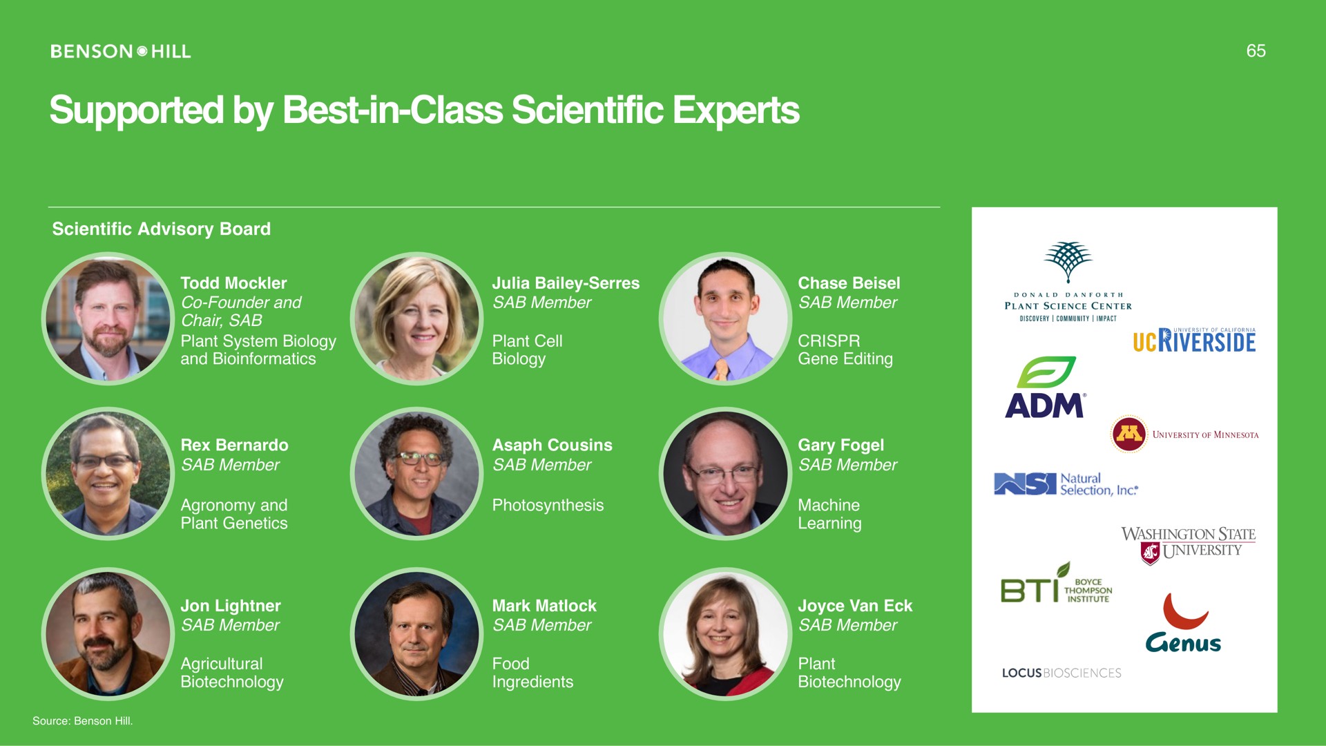 supported by best in class scientific experts | Benson Hill