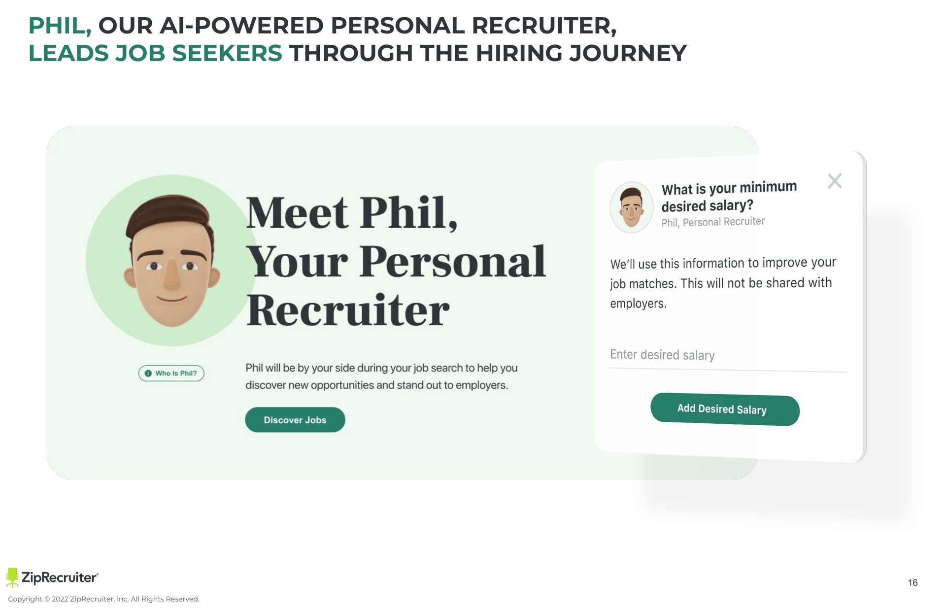 our powered personal recruiter leads job seekers through the hiring journey powered meet | ZipRecruiter