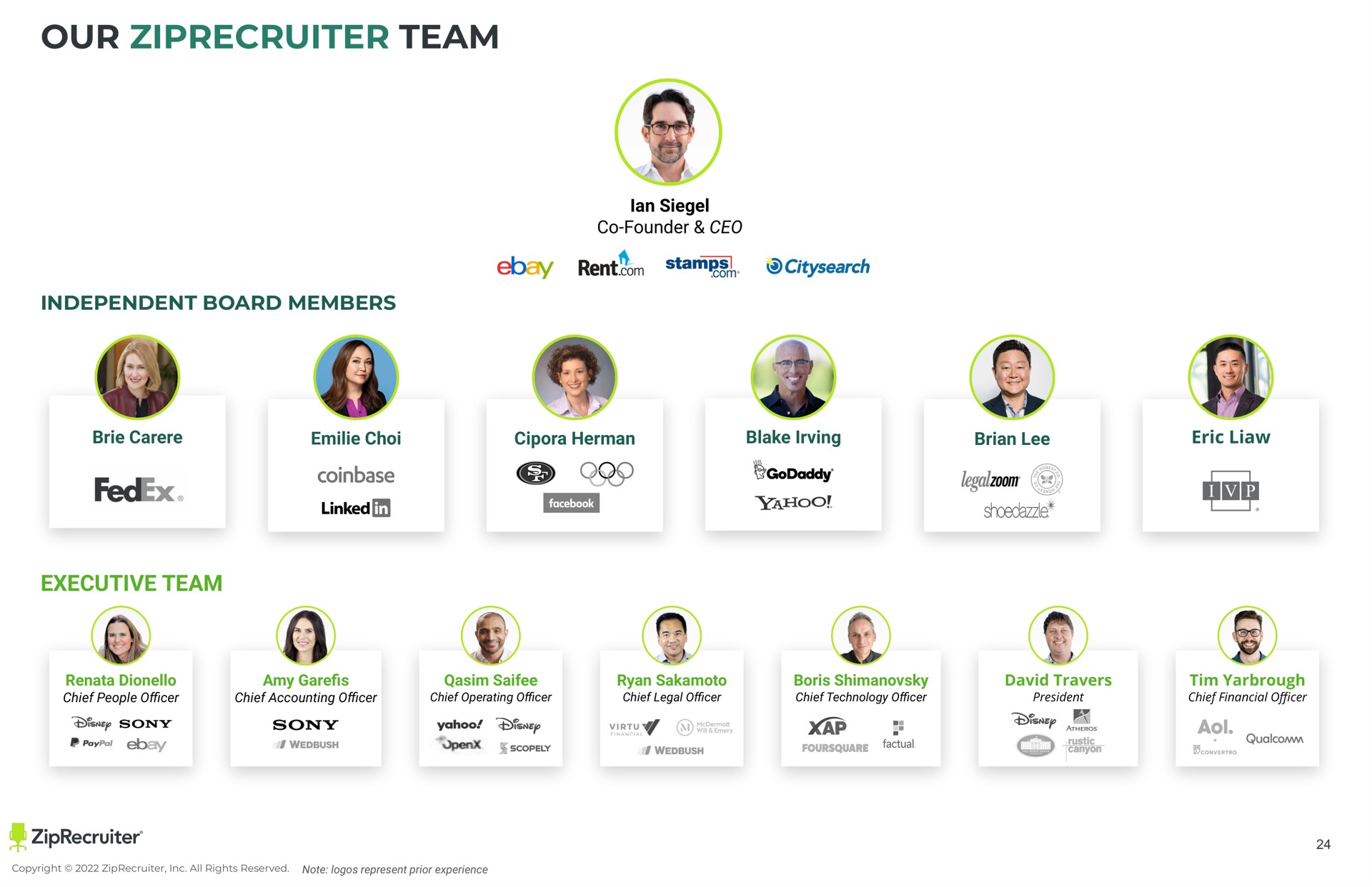 our team independent board members executive team yahoo | ZipRecruiter