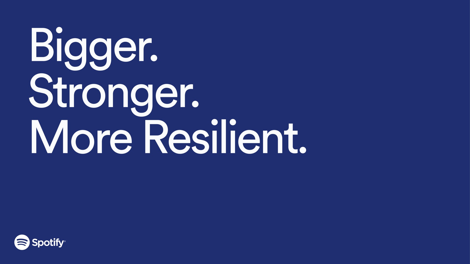bigger more resilient | Spotify