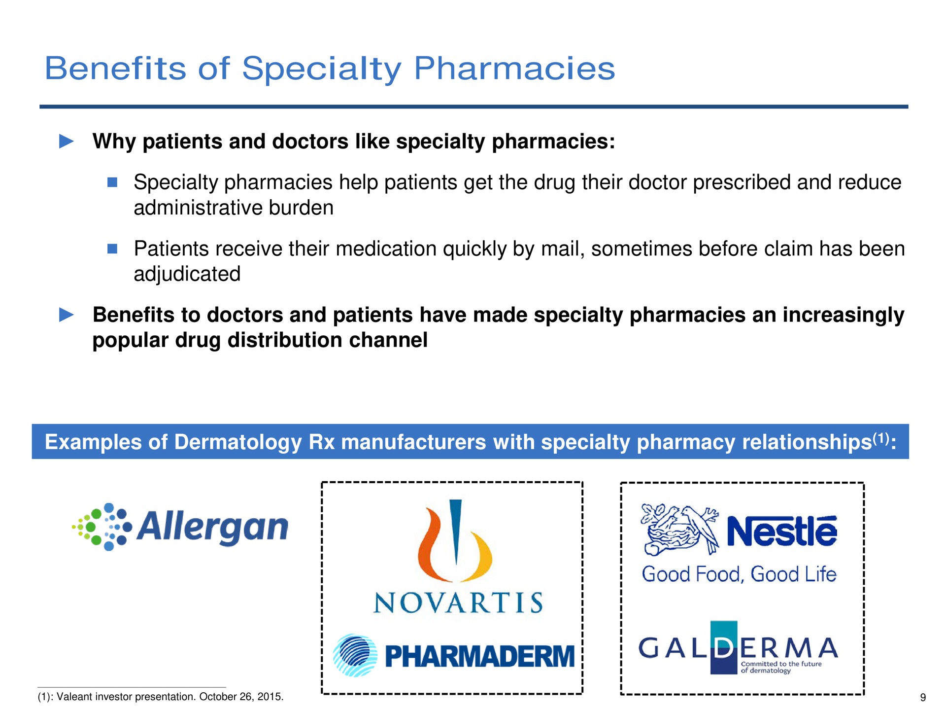benefits of specialty pharmacies on i | Pershing Square