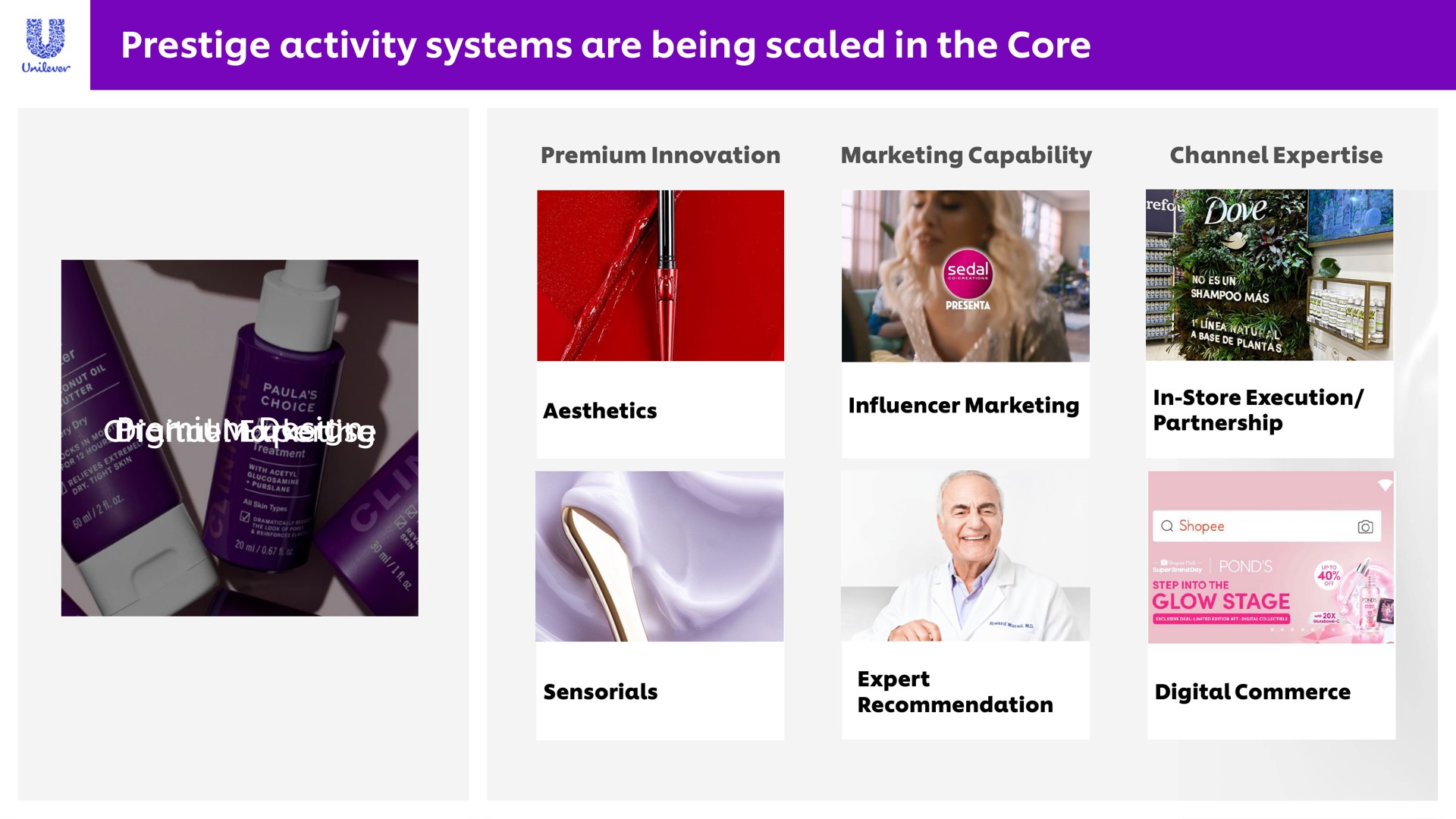 prestige activity systems are being scaled in the core | Unilever