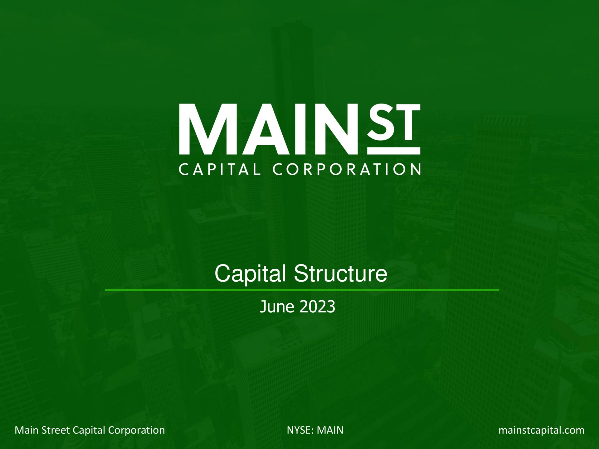 capital structure june mains corporation | Main Street Capital