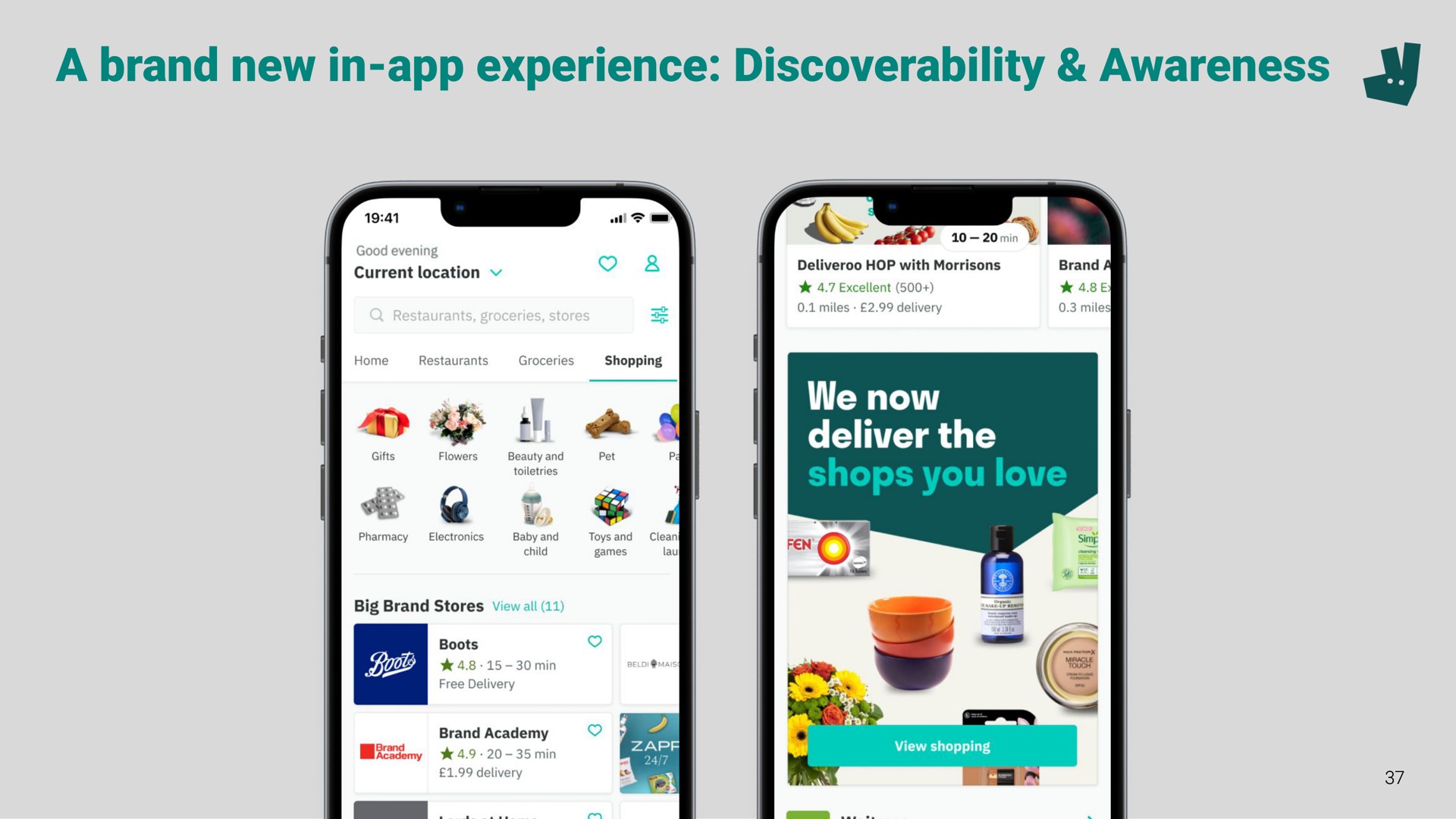 a brand new in experience discoverability awareness | Deliveroo
