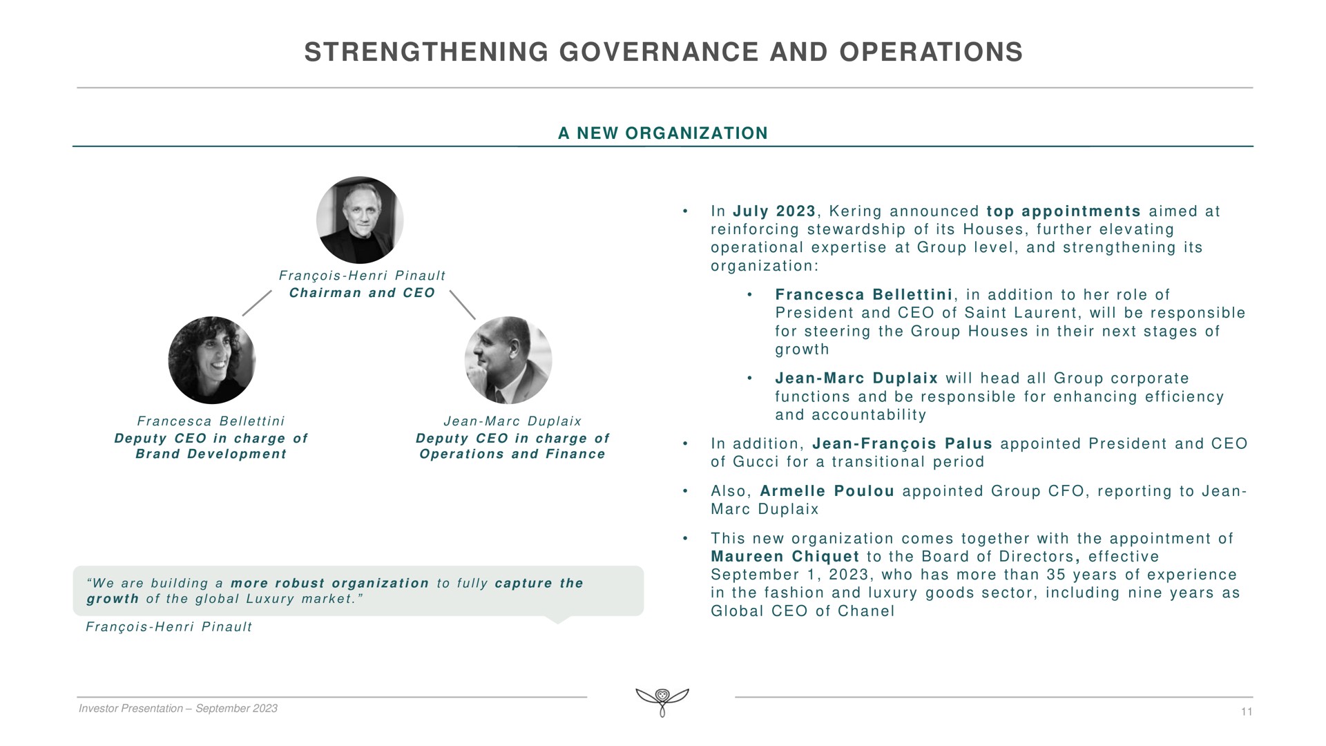 strengthening governance and operations a | Kering