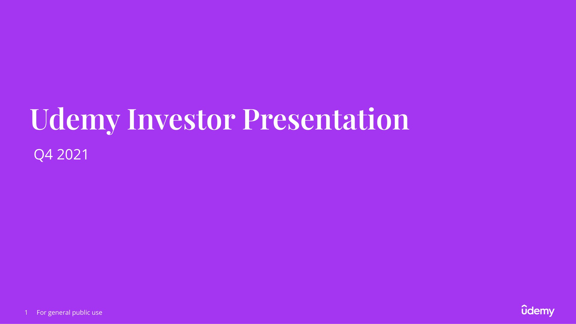 investor presentation | Udemy