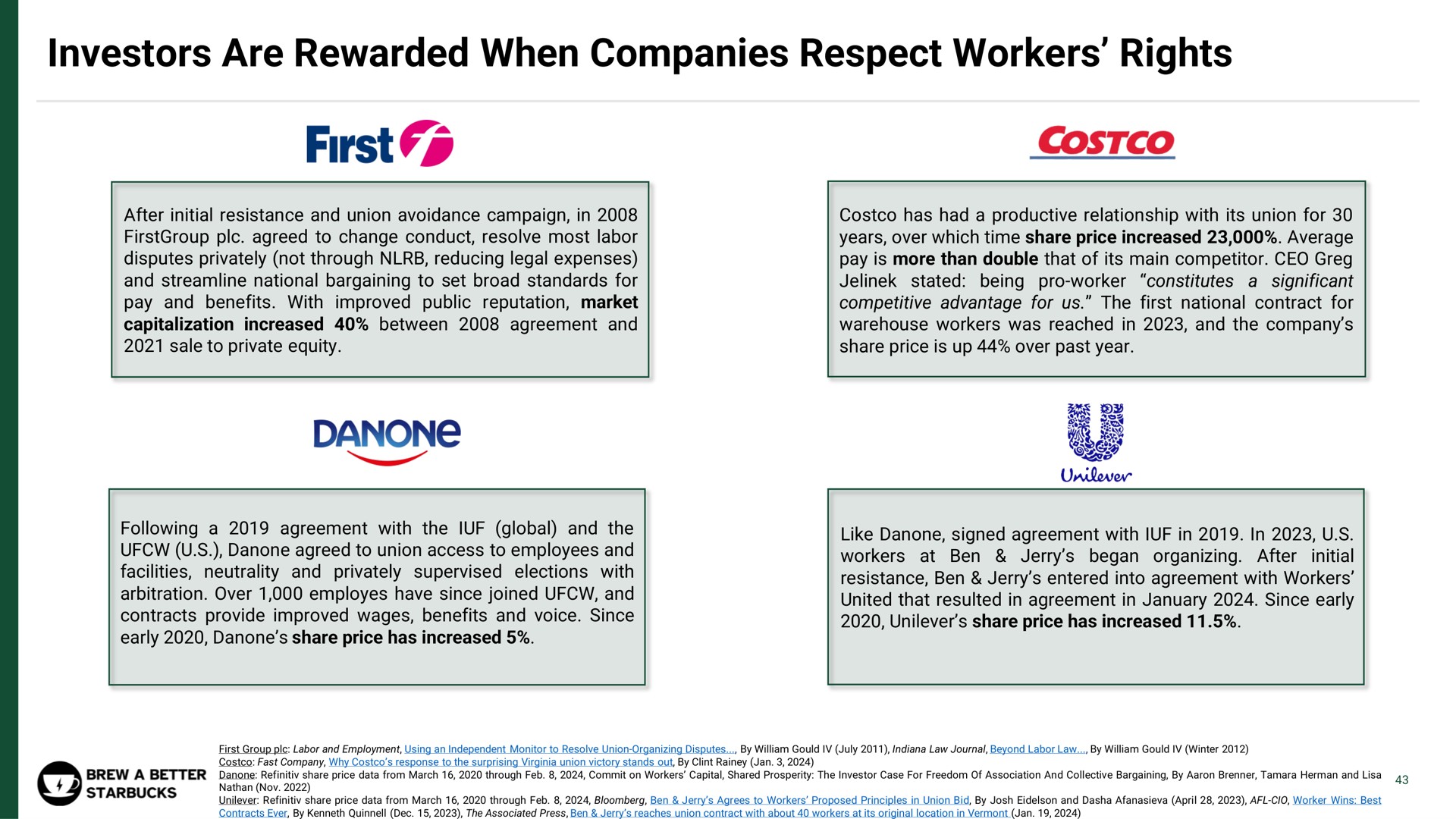 investors are rewarded when companies respect workers rights first | Strategic Organizing Center